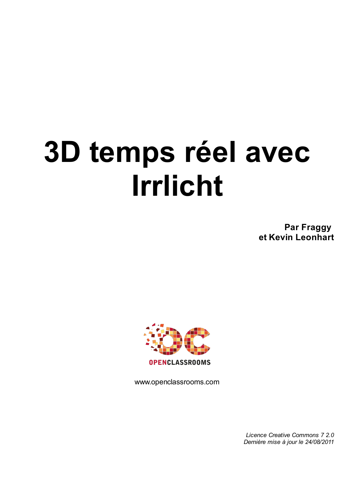 Couverture — 3D temps réel avec Irrlicht