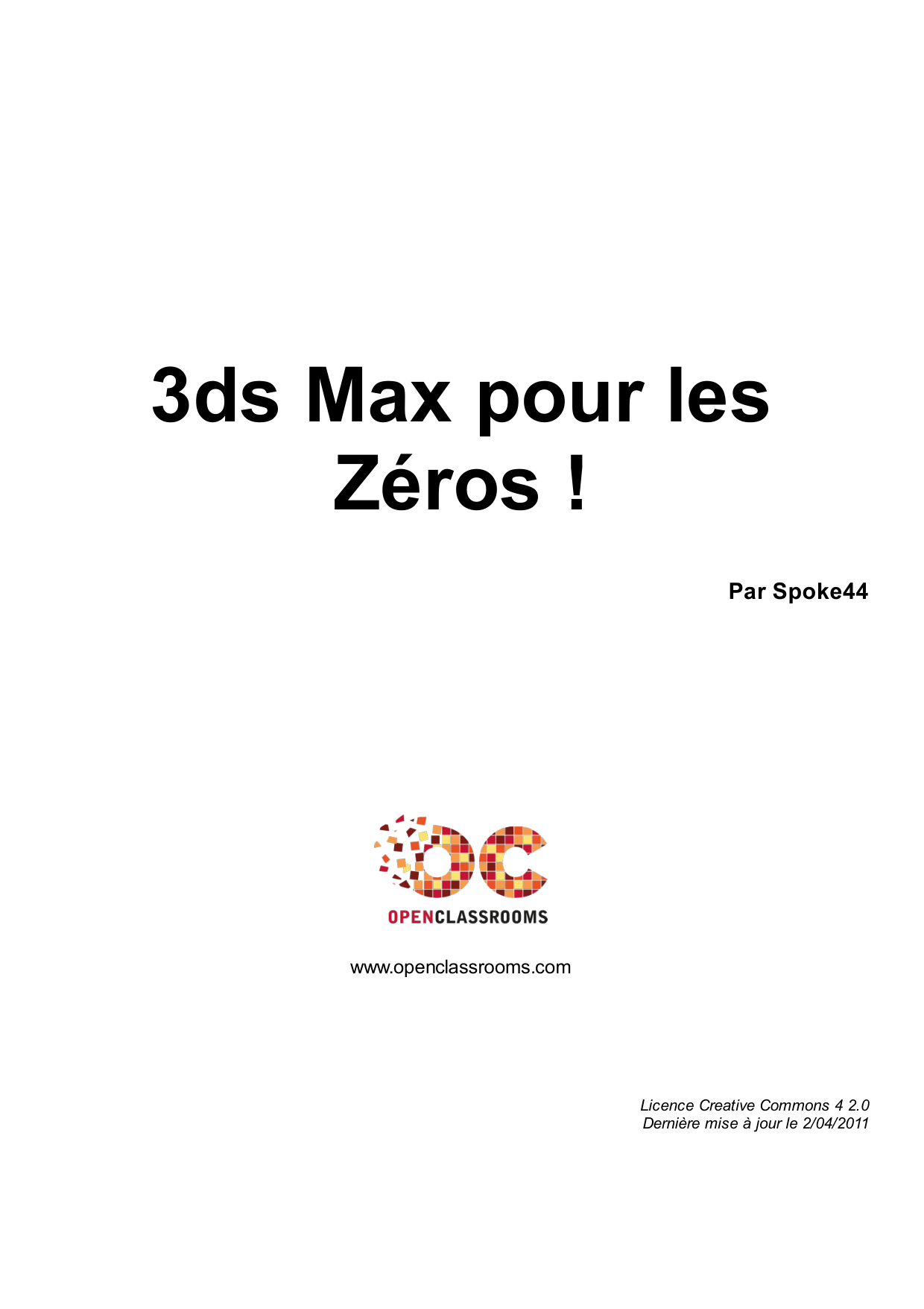 Couverture — 3ds Max pour les Zéros !