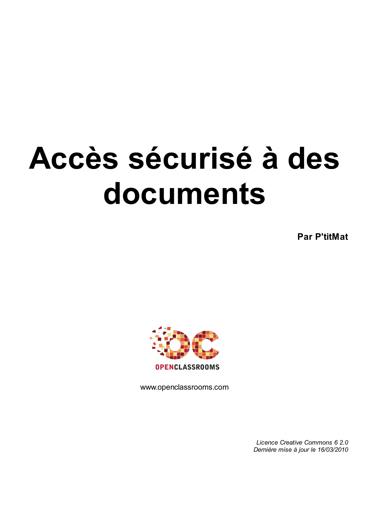 Couverture — Accès sécurisé à des documents