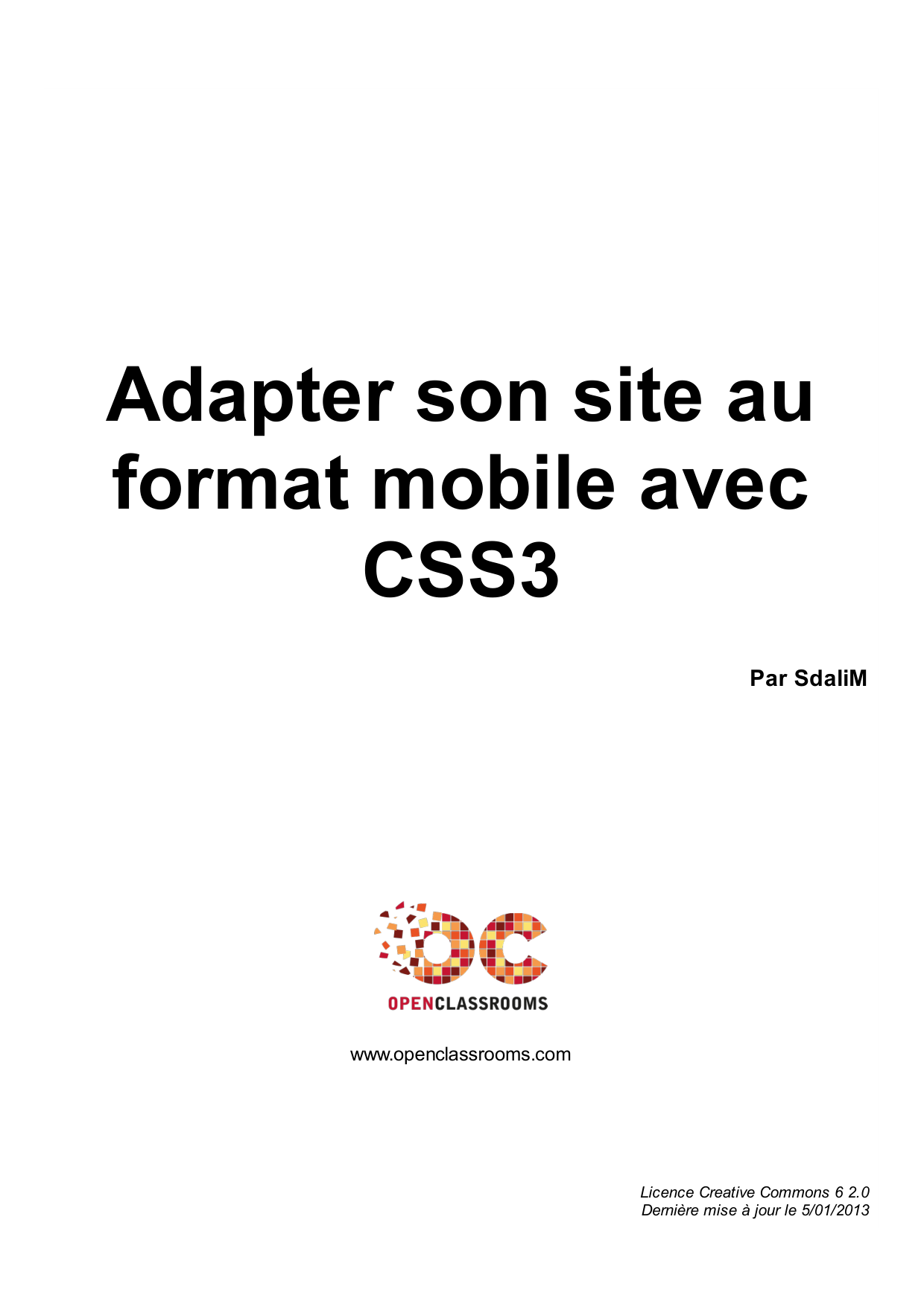 Couverture — Adapter son site au format mobile avec CSS3
