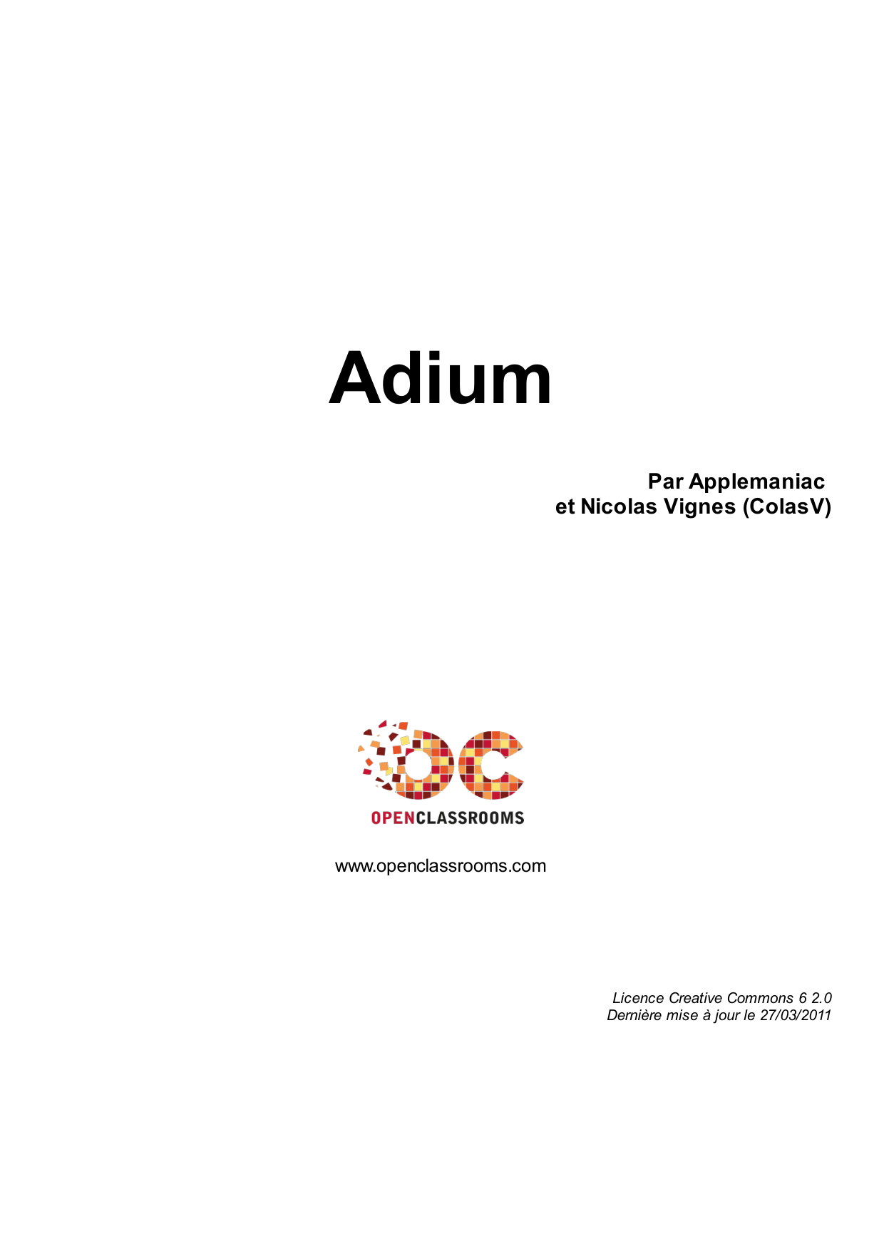 Couverture — Adium