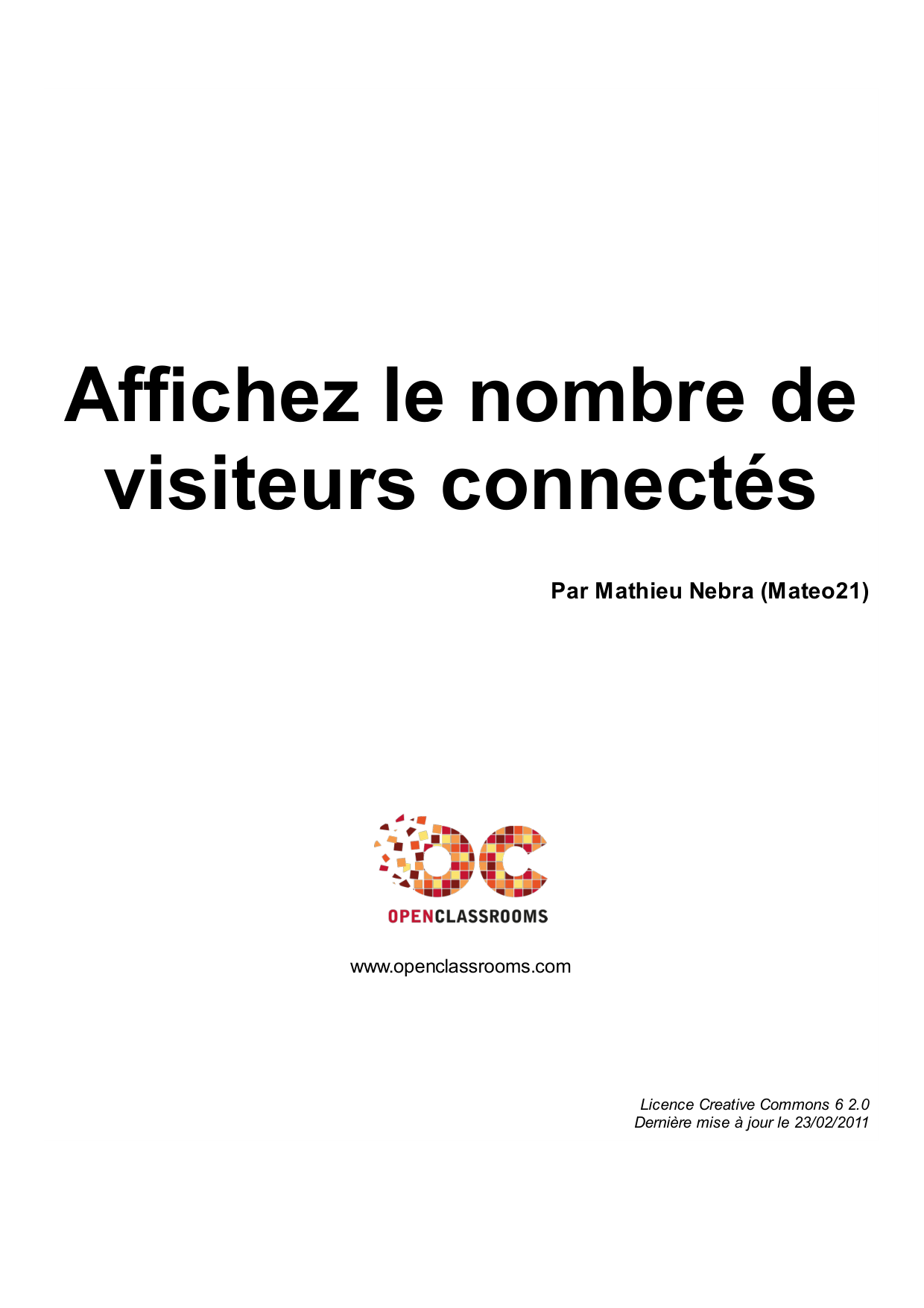 Couverture — Affichez le nombre de visiteurs connectés