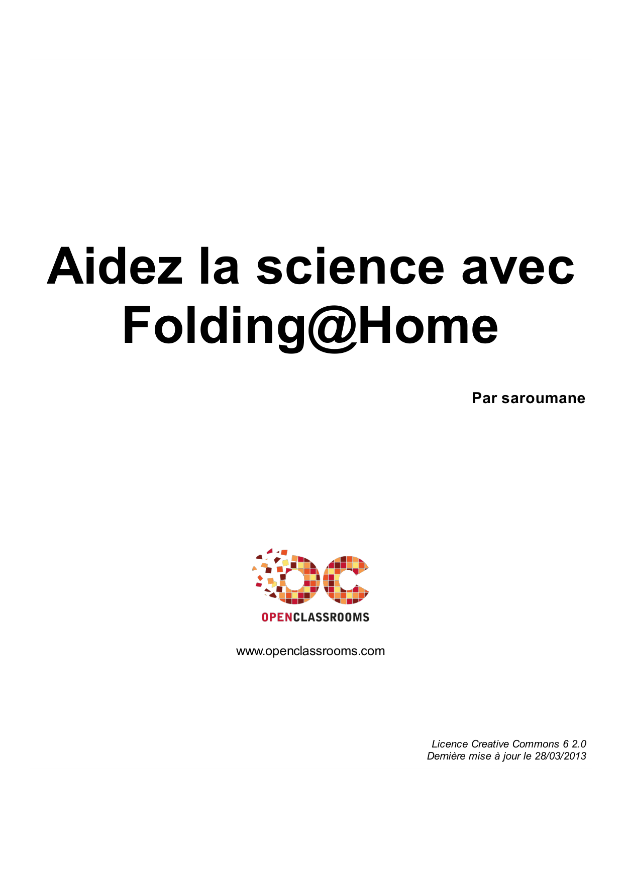 Couverture — Aidez la science avec Folding@Home