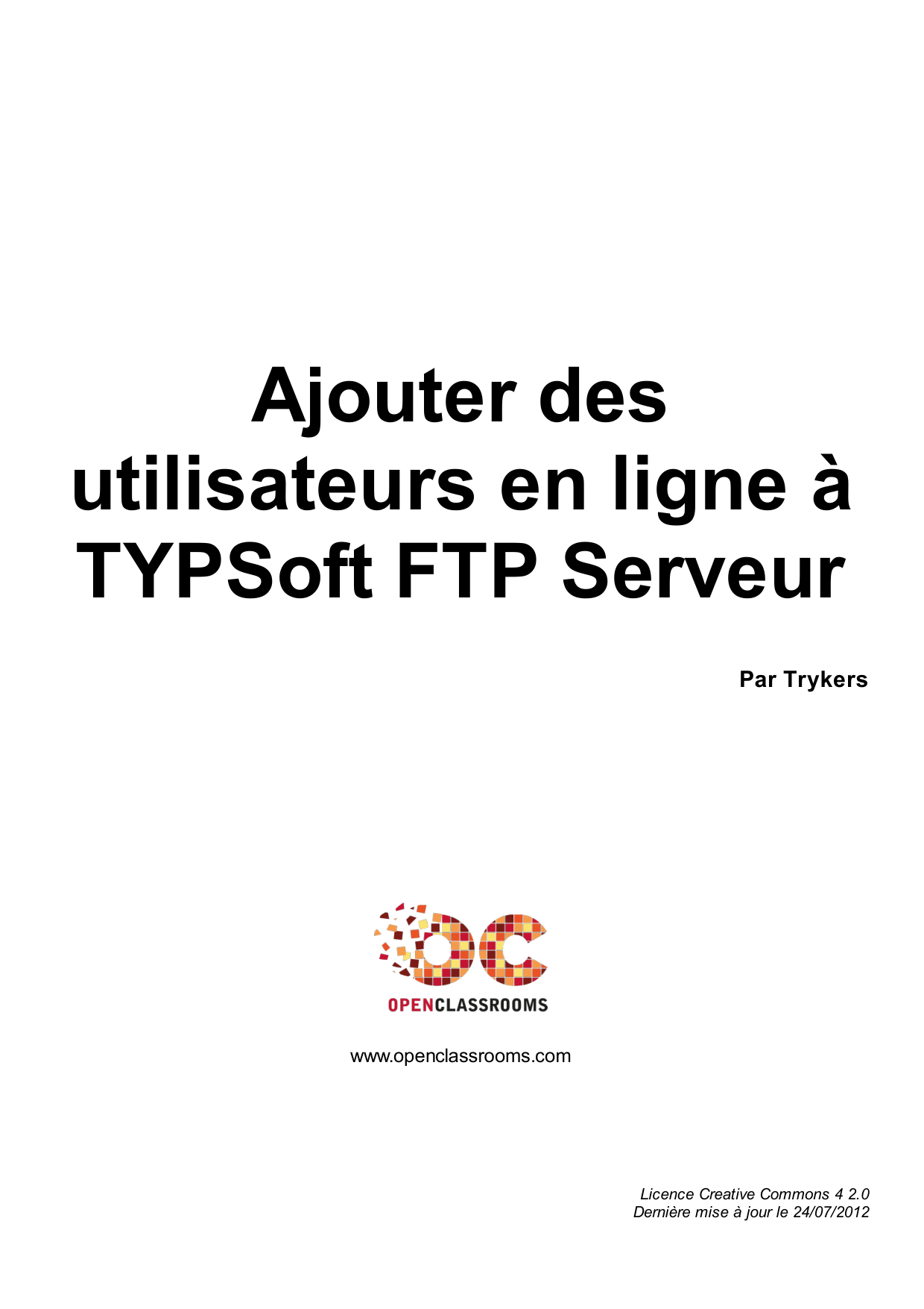 Couverture — Ajouter des utilisateurs en ligne à TYPSoft FTP Serveur