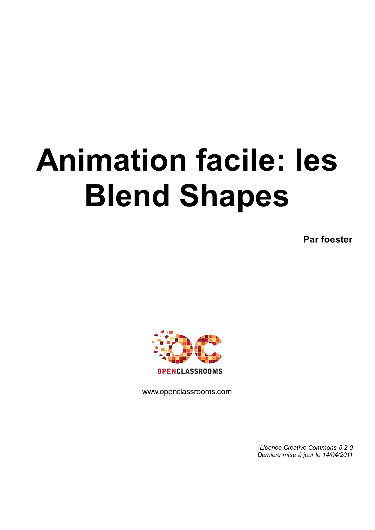 Couverture — Animation facile: les Blend Shapes