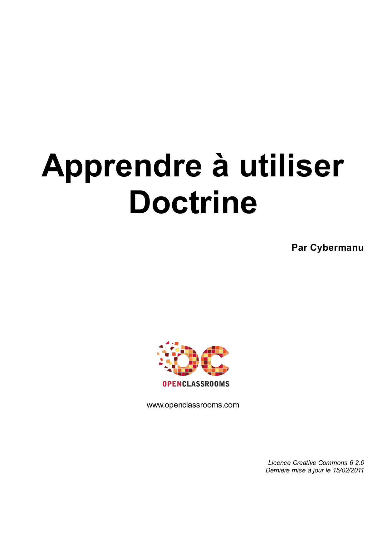 Couverture — Apprendre à utiliser Doctrine