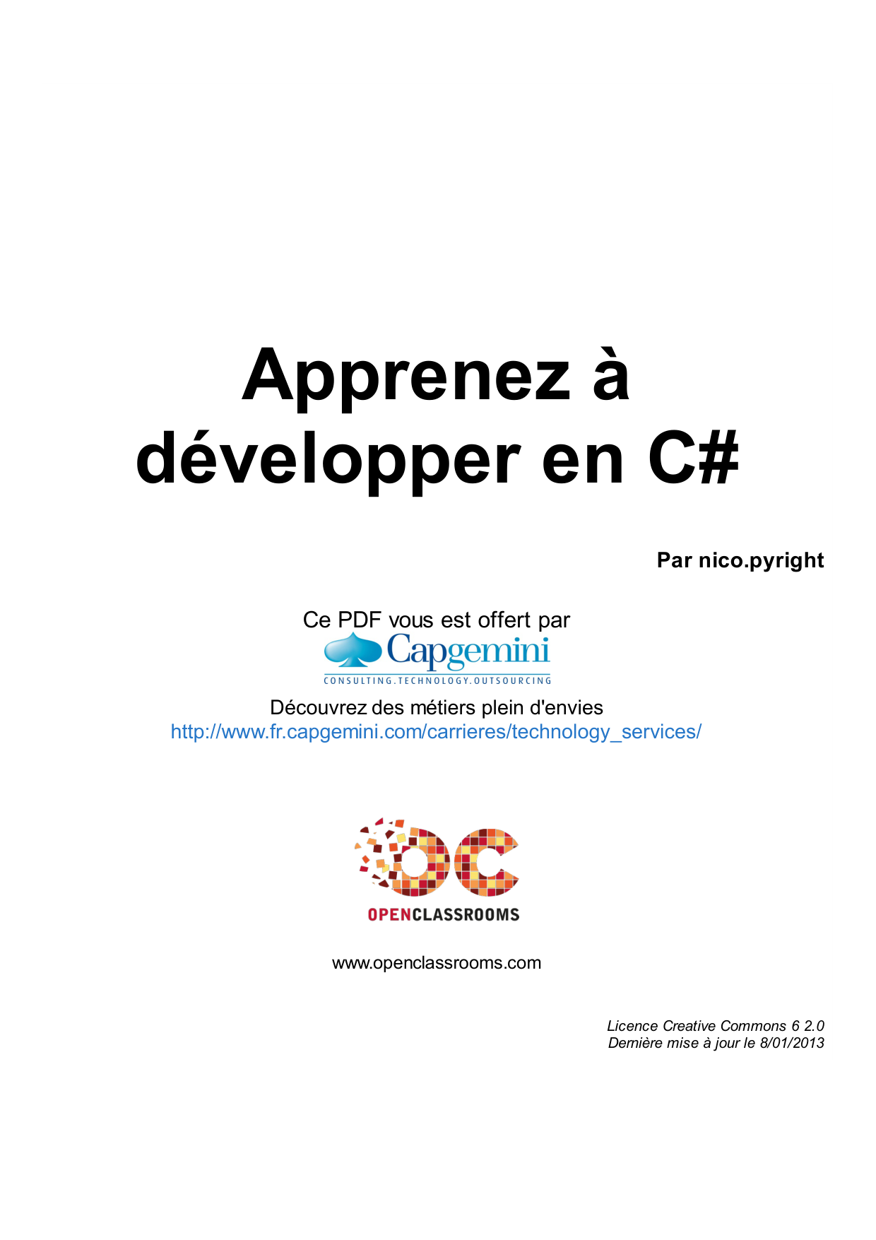 Couverture — Apprenez à développer en C#
