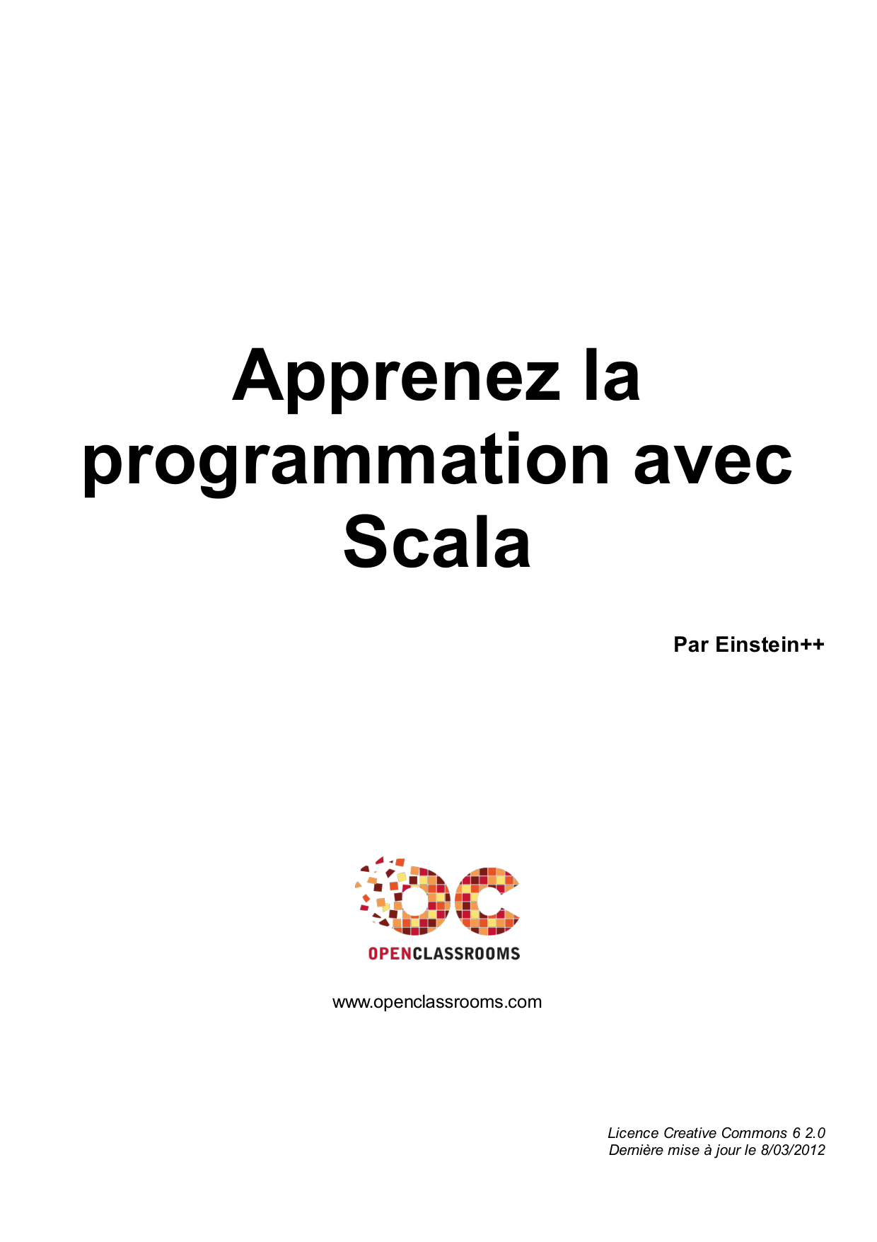 Couverture — Apprenez la programmation avec Scala