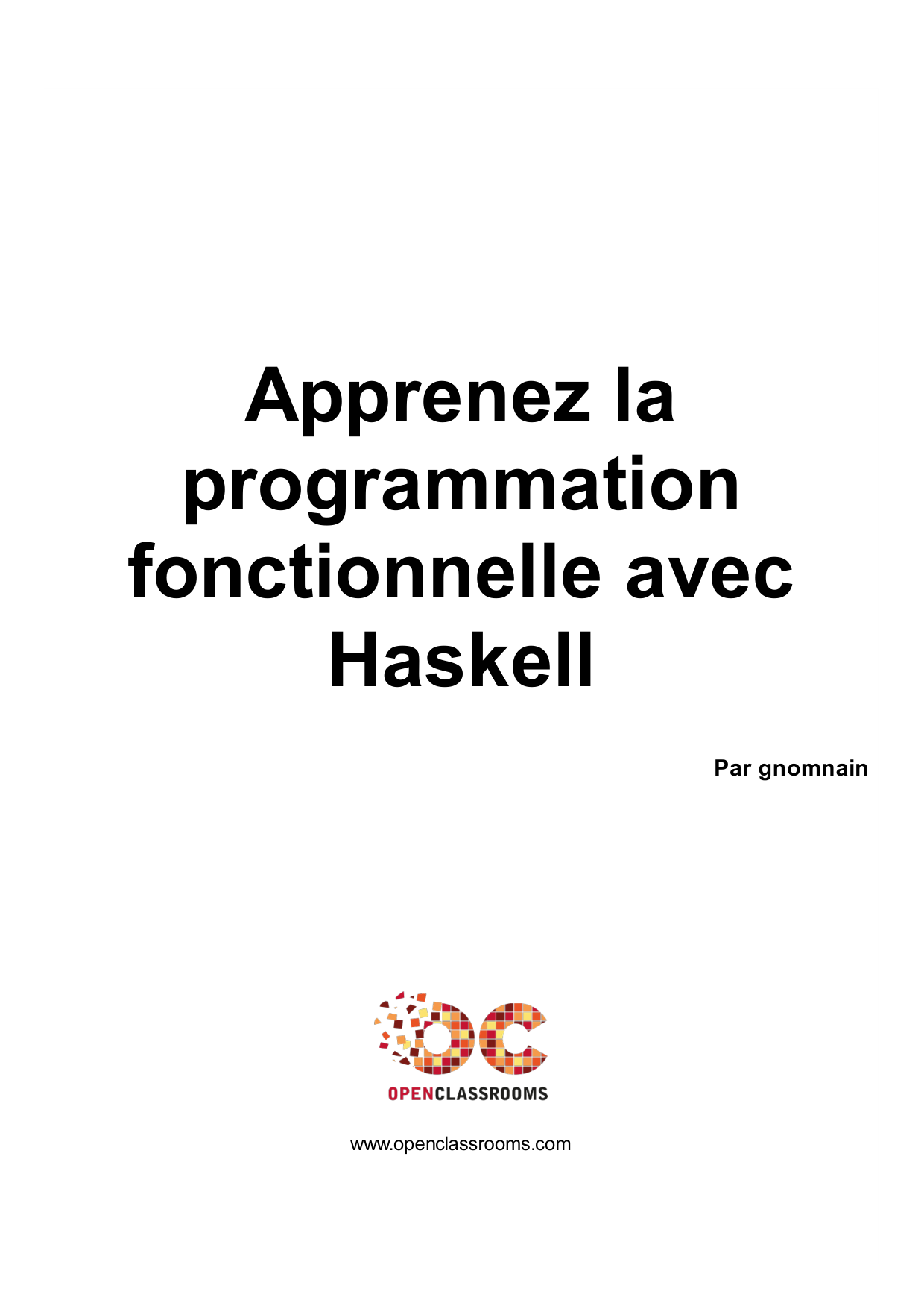 Couverture — Apprenez la programmation fonctionnelle avec Haskell