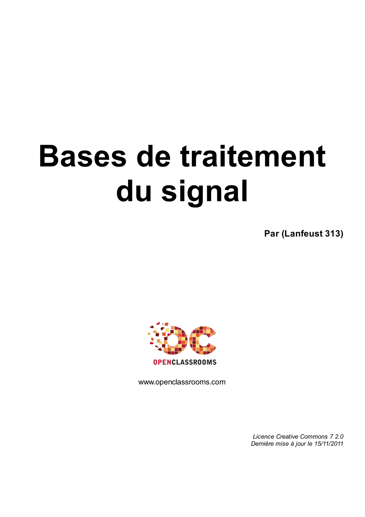 Couverture — Bases de traitement du signal