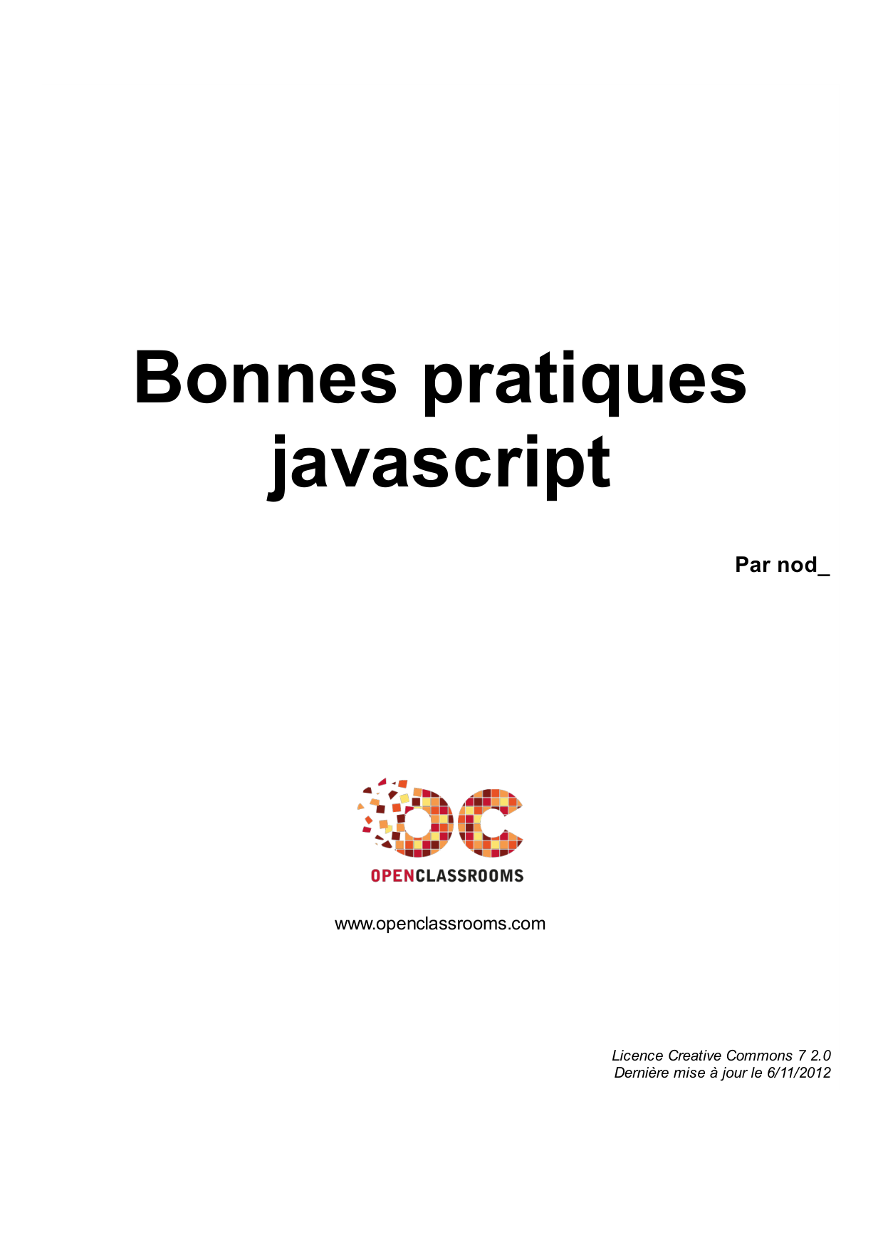 Couverture — Bonnes pratiques javascript