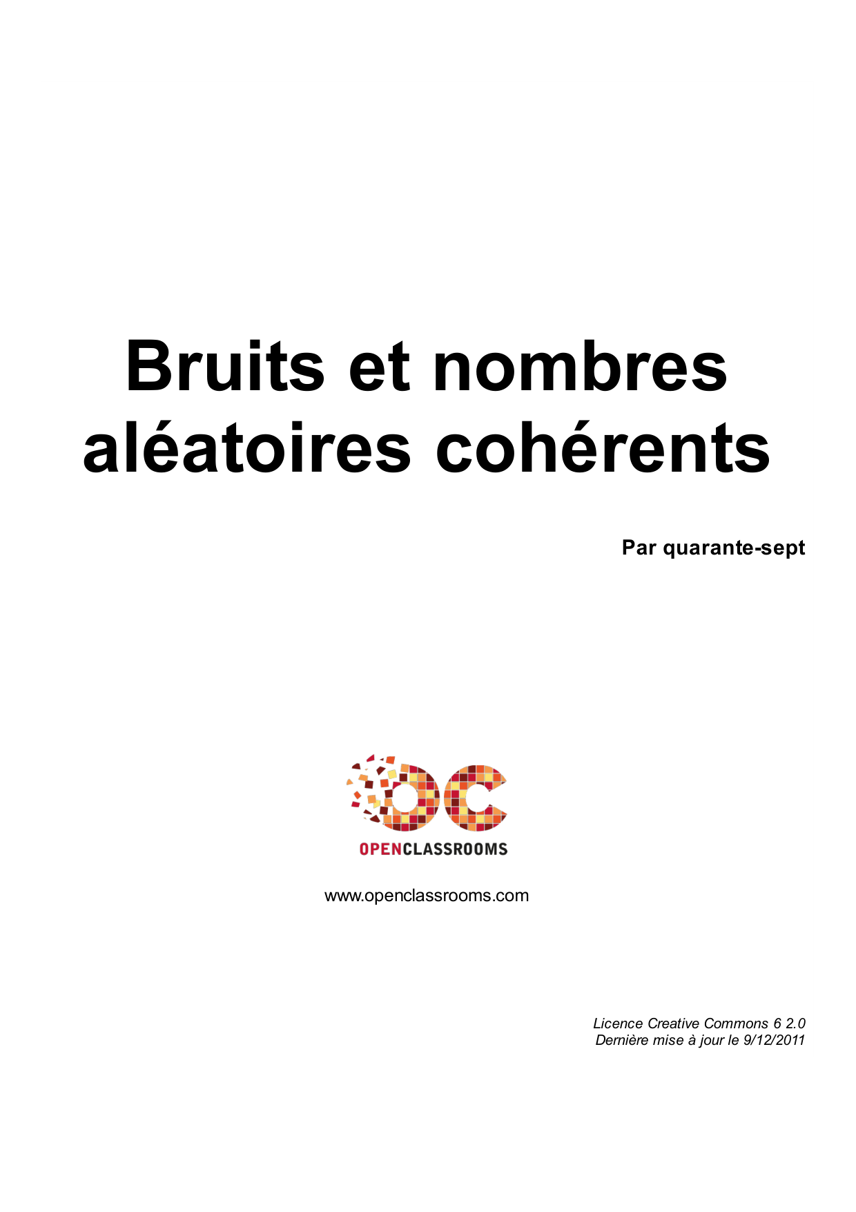 Couverture — Bruits et nombres aléatoires cohérents