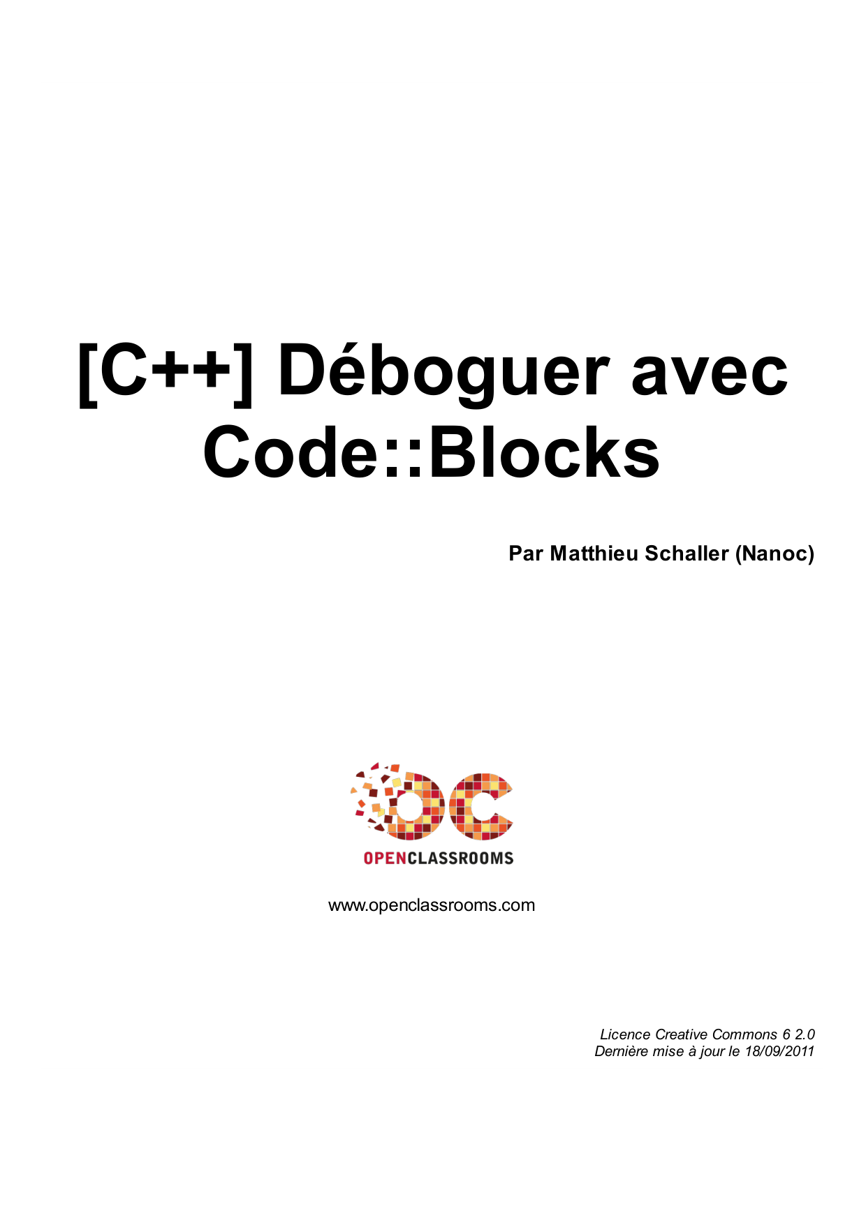 Couverture — [C++] Déboguer avec Code::Blocks