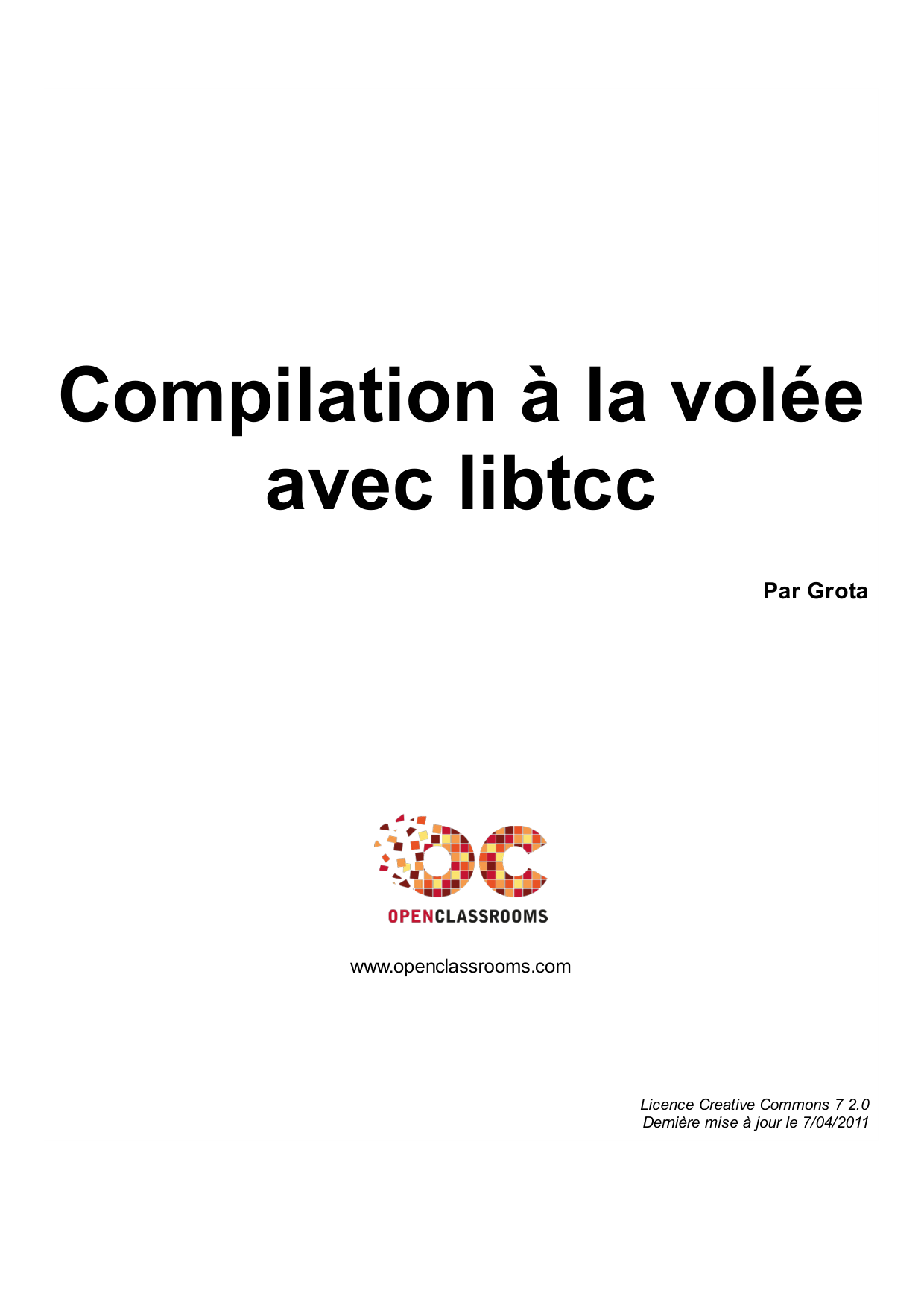Couverture — Compilation à la volée avec libtcc
