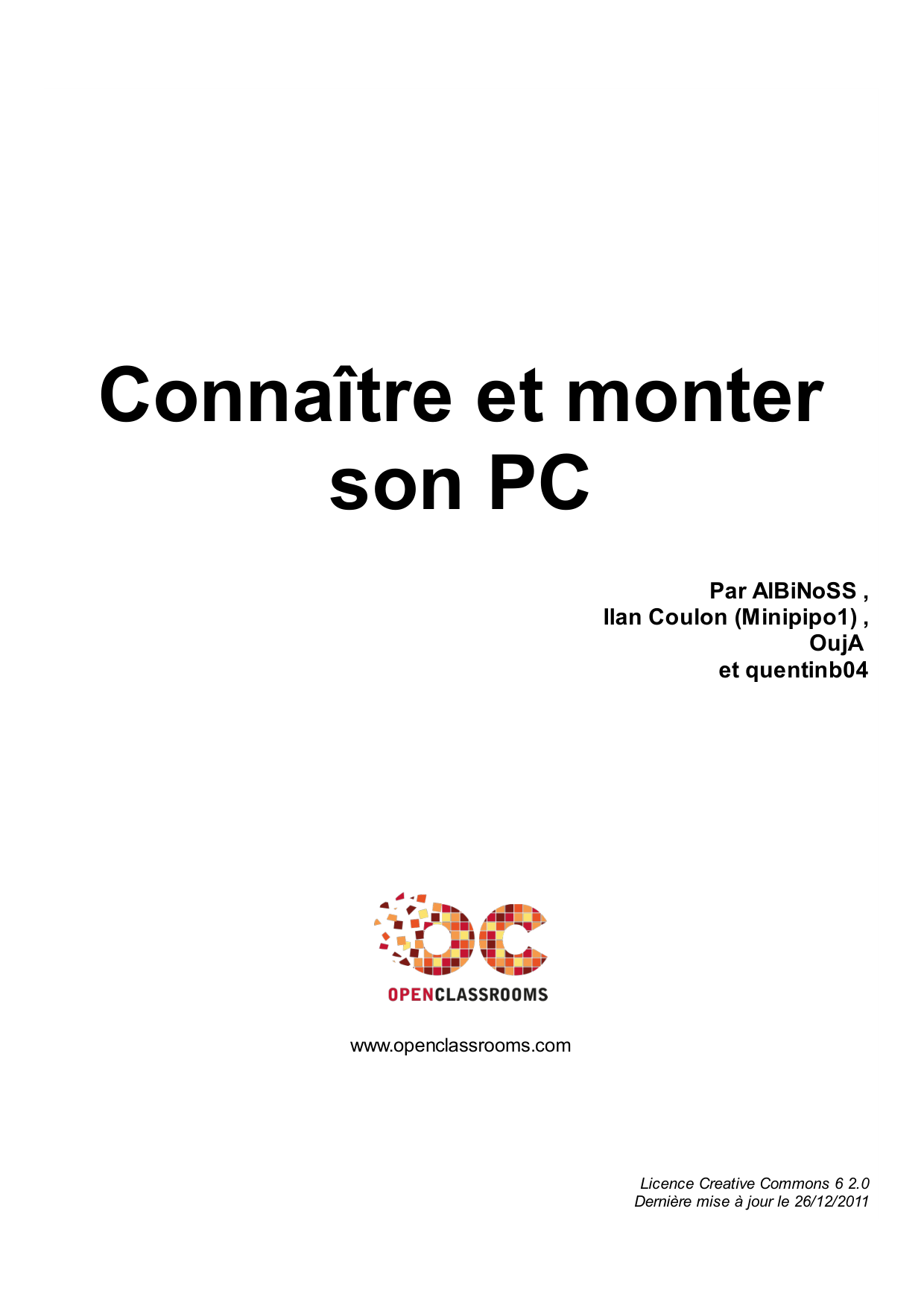 Couverture — Connaître et monter son PC