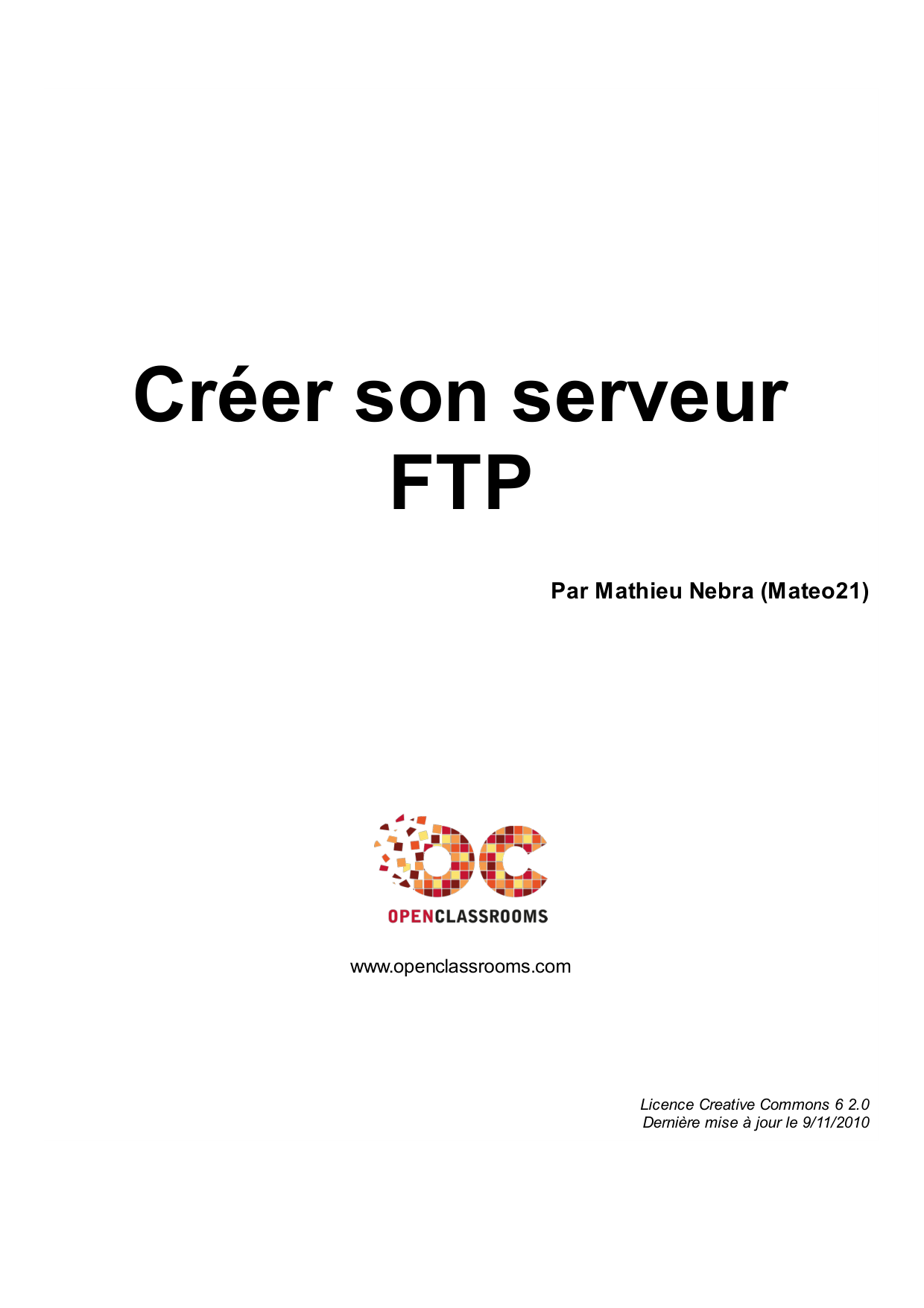 Couverture — Créer son serveur FTP