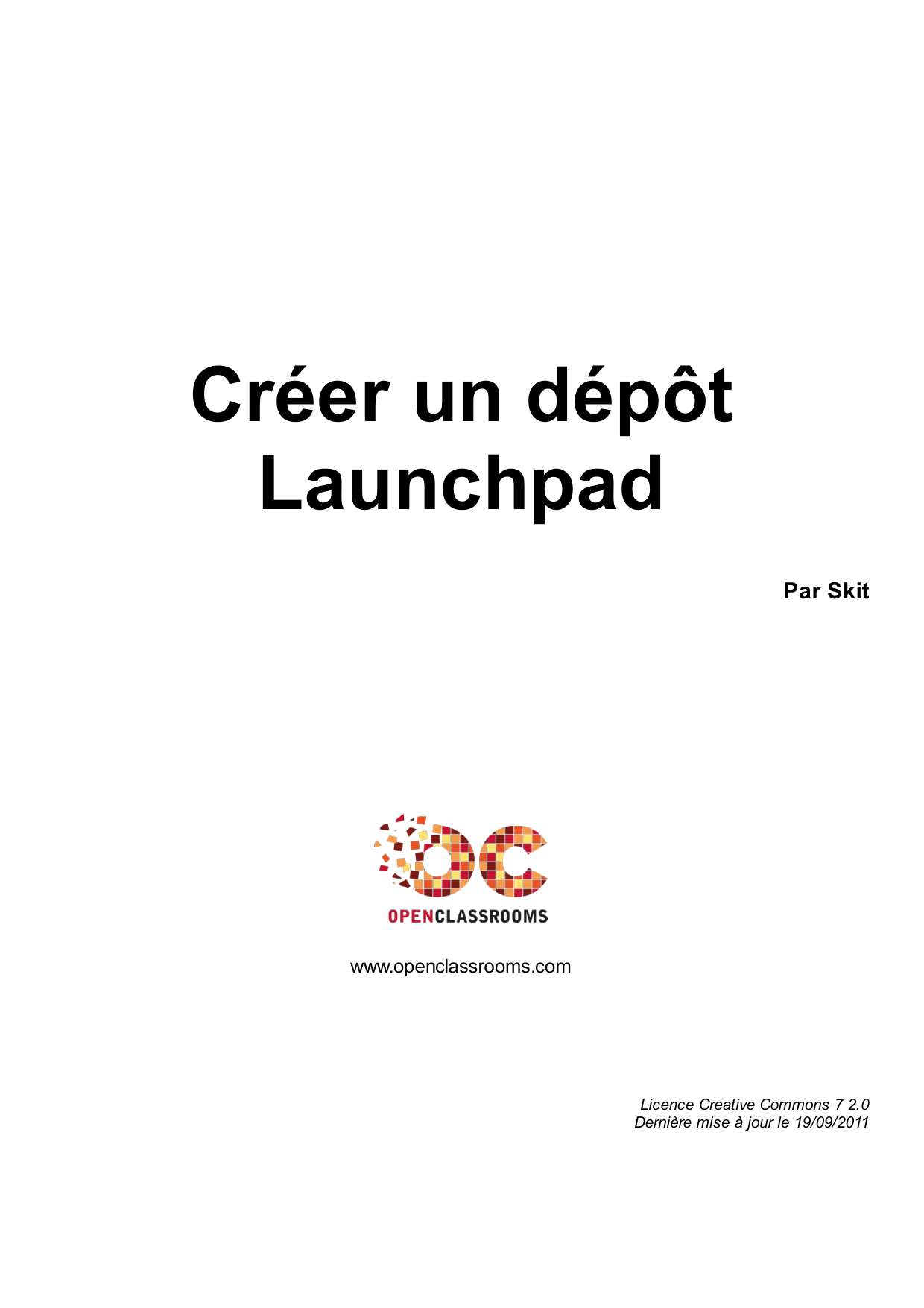 Couverture — Créer un dépôt Launchpad