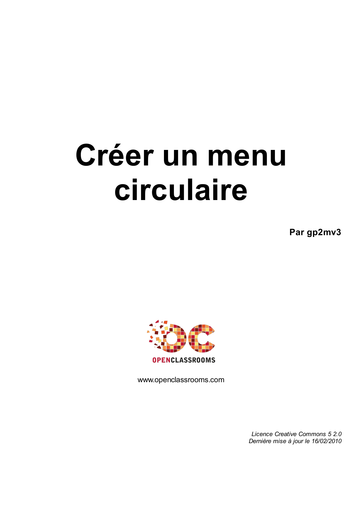 Couverture — Créer un menu circulaire