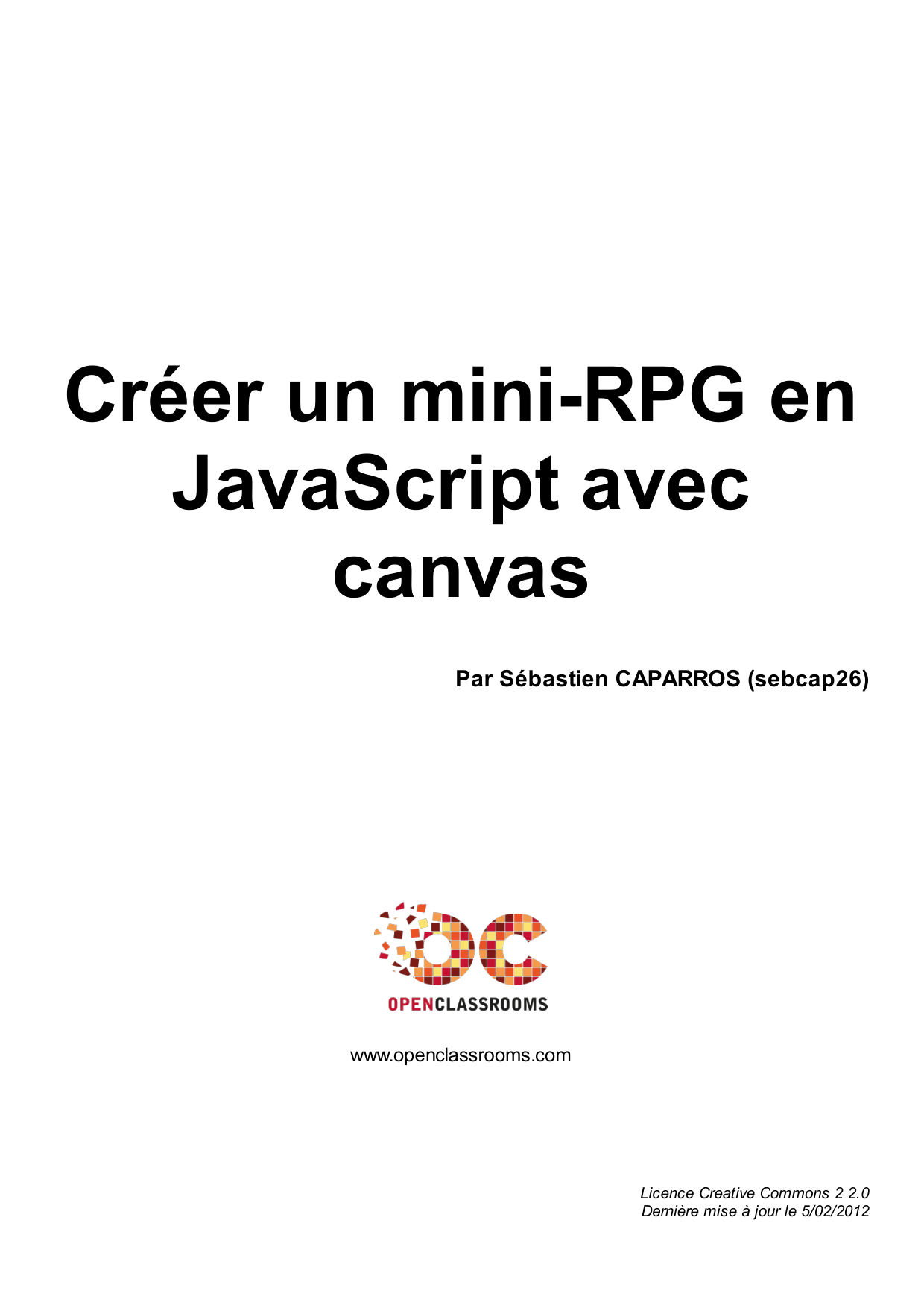 Couverture — Créer un mini-RPG en JavaScript avec canvas