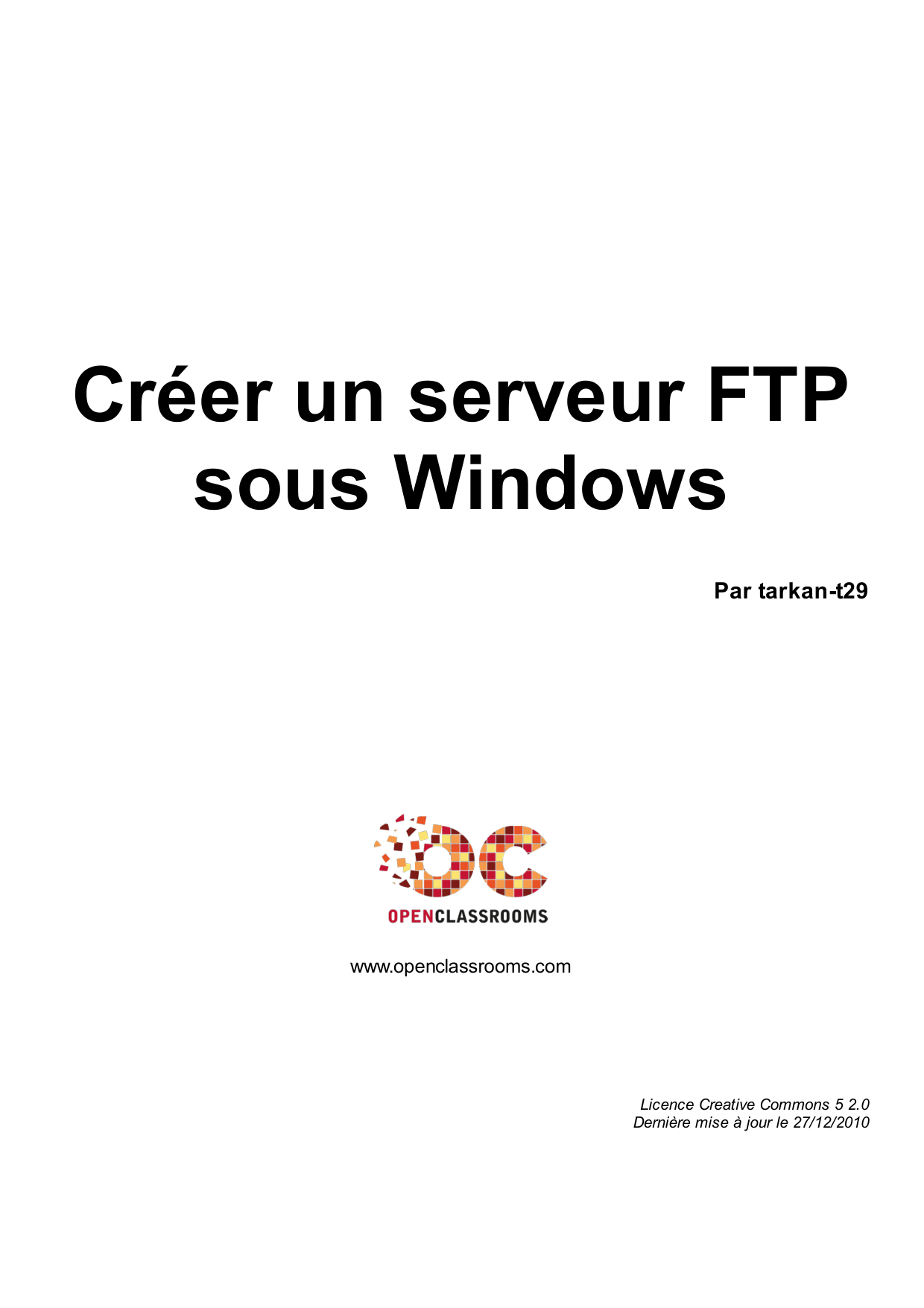 Couverture — Créer un serveur FTP sous Windows