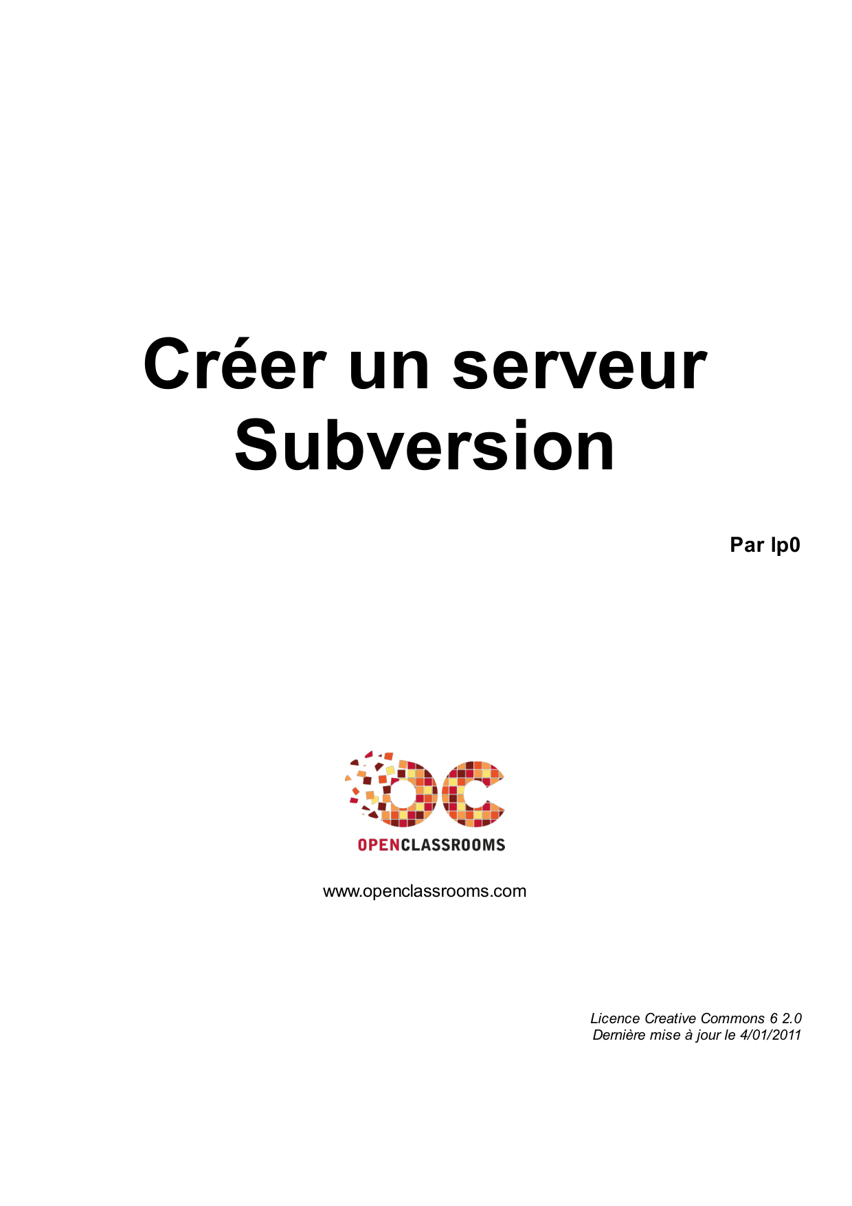 Couverture — Créer un serveur Subversion
