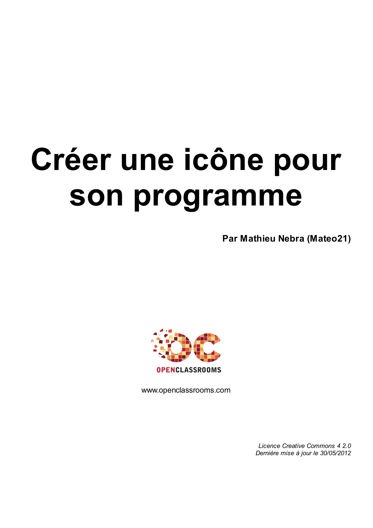 Couverture — Créer une icône pour son programme