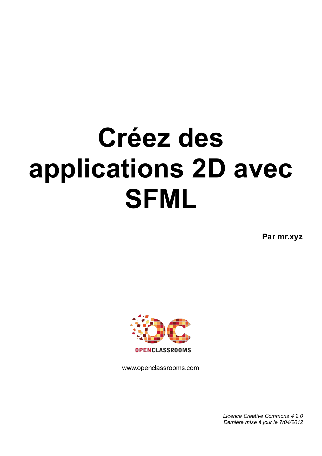 Couverture — Créez des applications 2D avec SFML