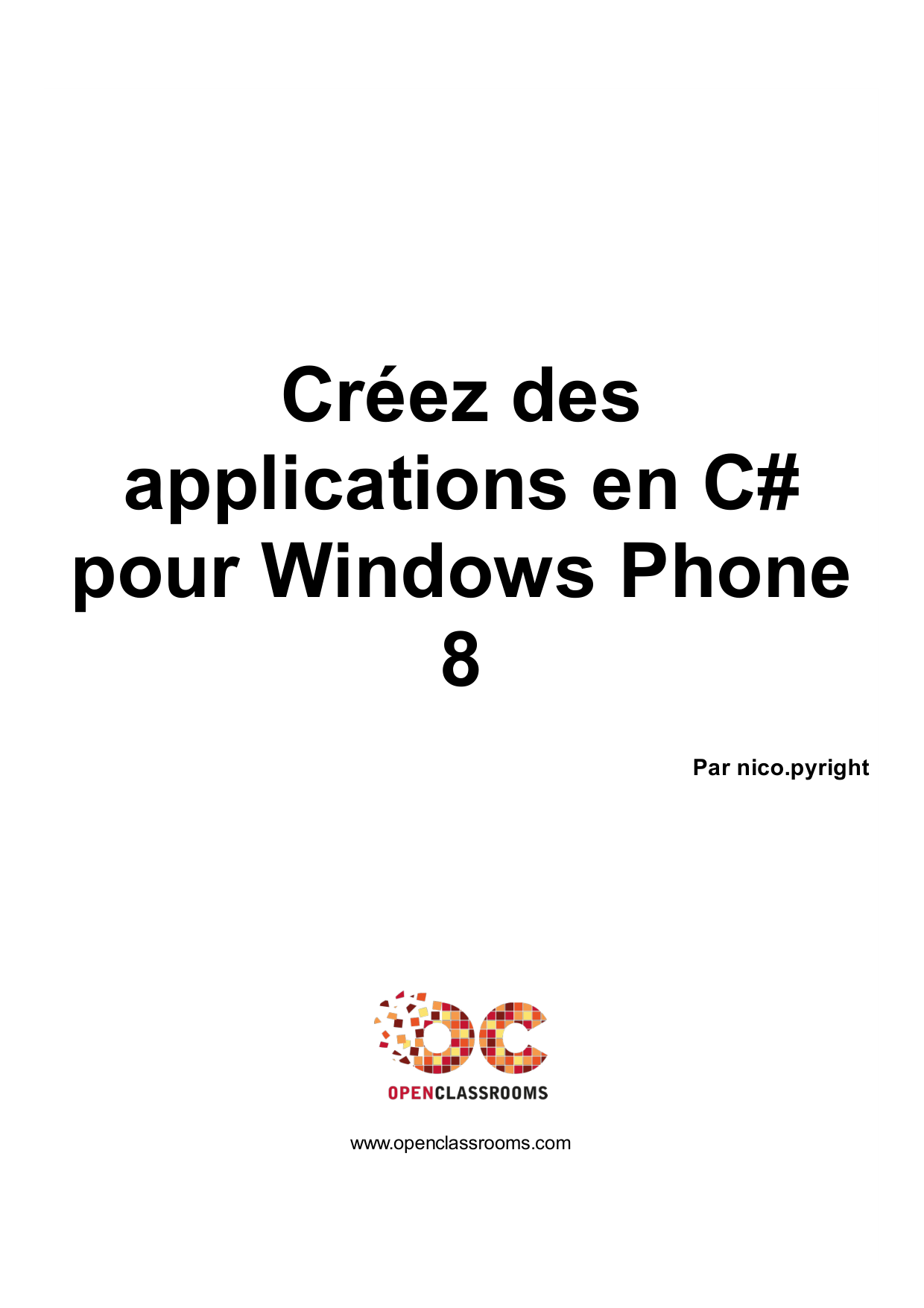 Couverture — Créez des applications en C# pour Windows Phone 8