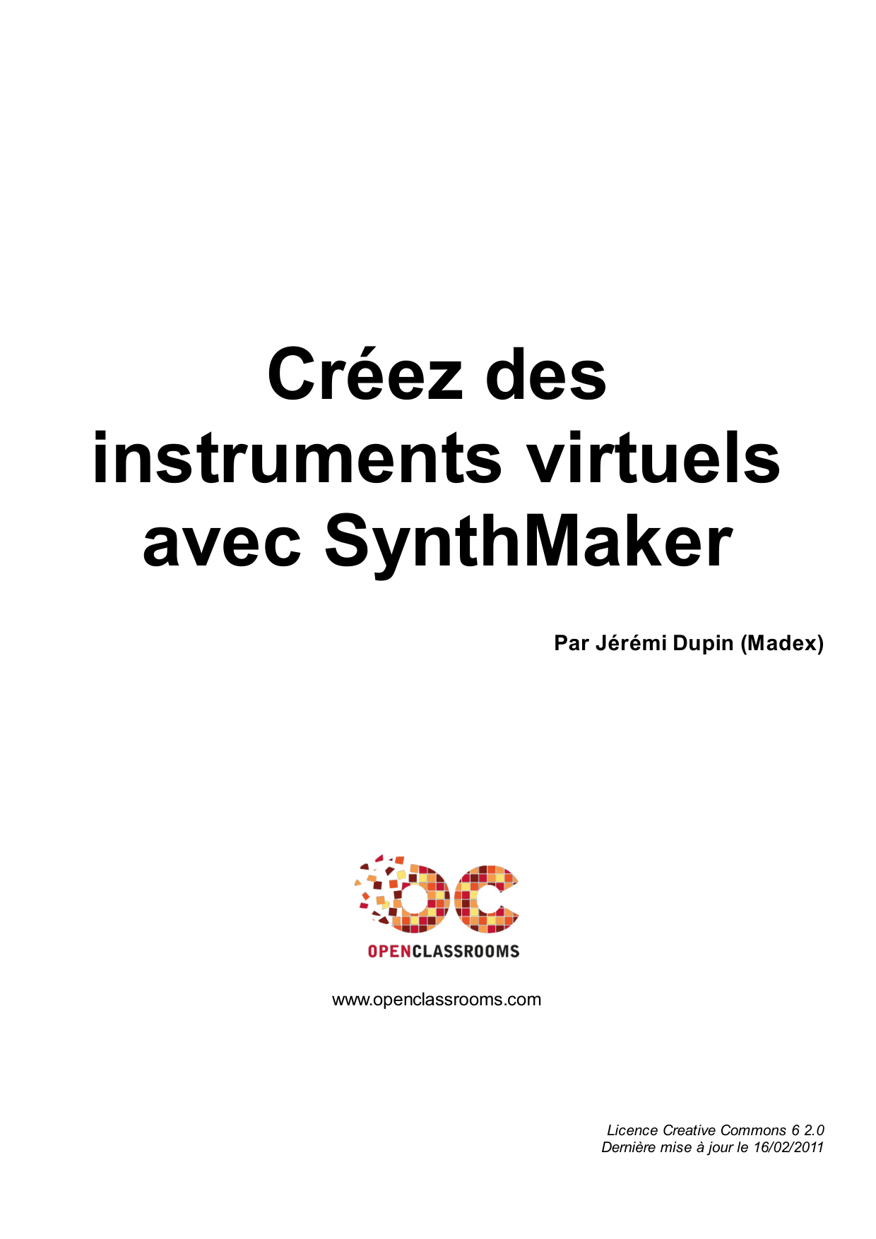 Couverture — Créez des instruments virtuels avec SynthMaker