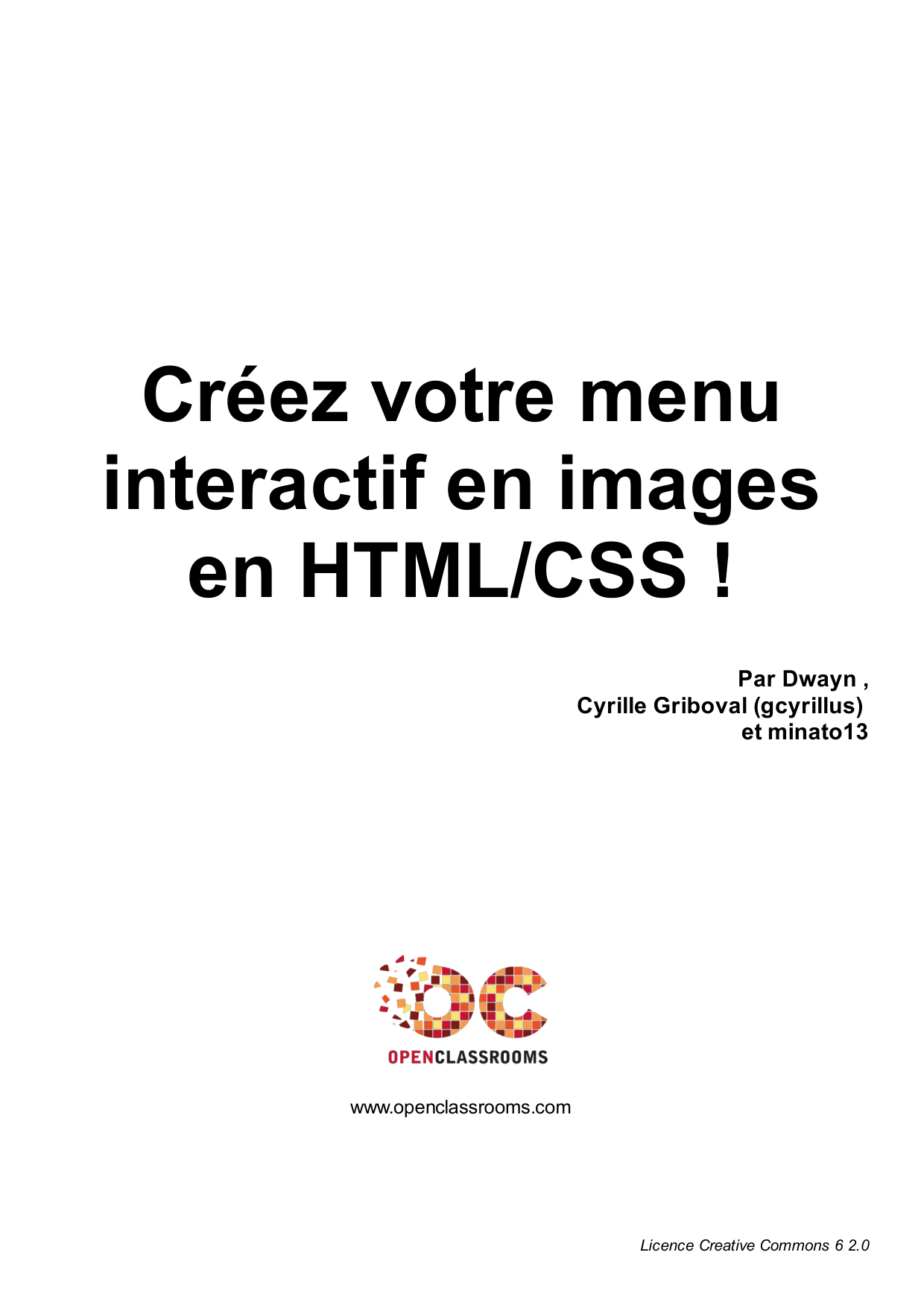 Couverture — Créez votre menu interactif en images en HTML/CSS !