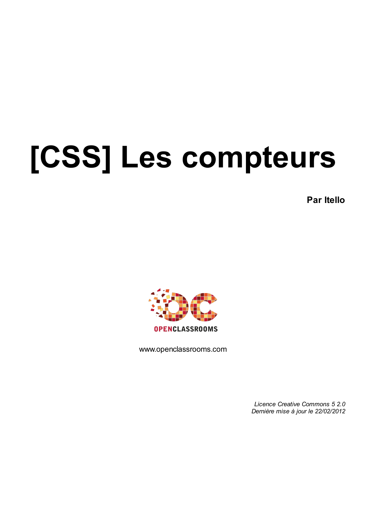 Couverture — [CSS] Les compteurs