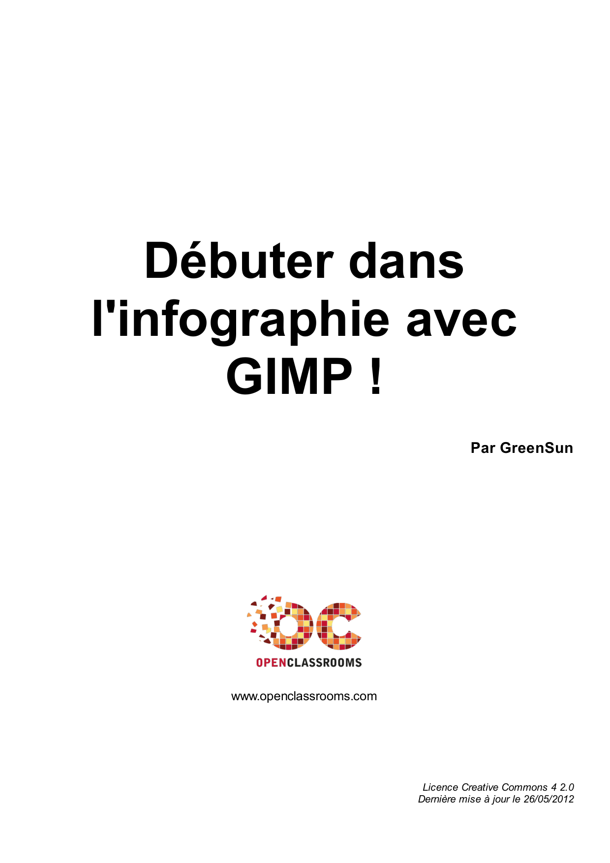 Couverture — Débuter dans l'infographie avec GIMP !