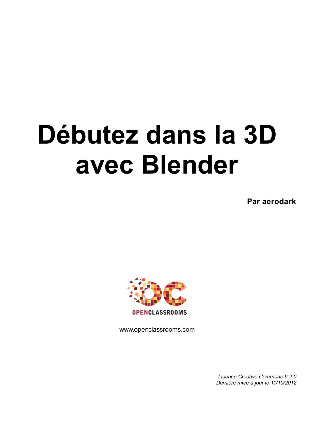 Couverture — Débutez dans la 3D avec Blender