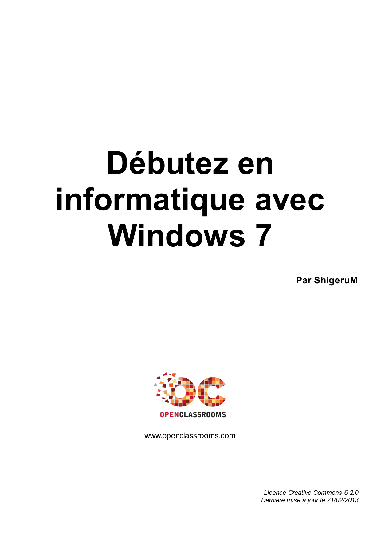 Couverture — Débutez en informatique avec Windows 7