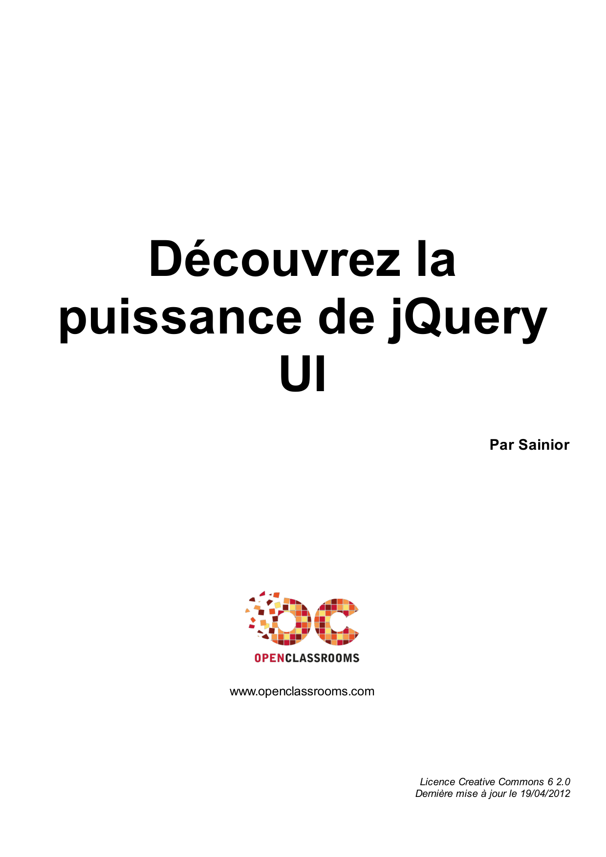 Couverture — Découvrez la puissance de jQuery UI