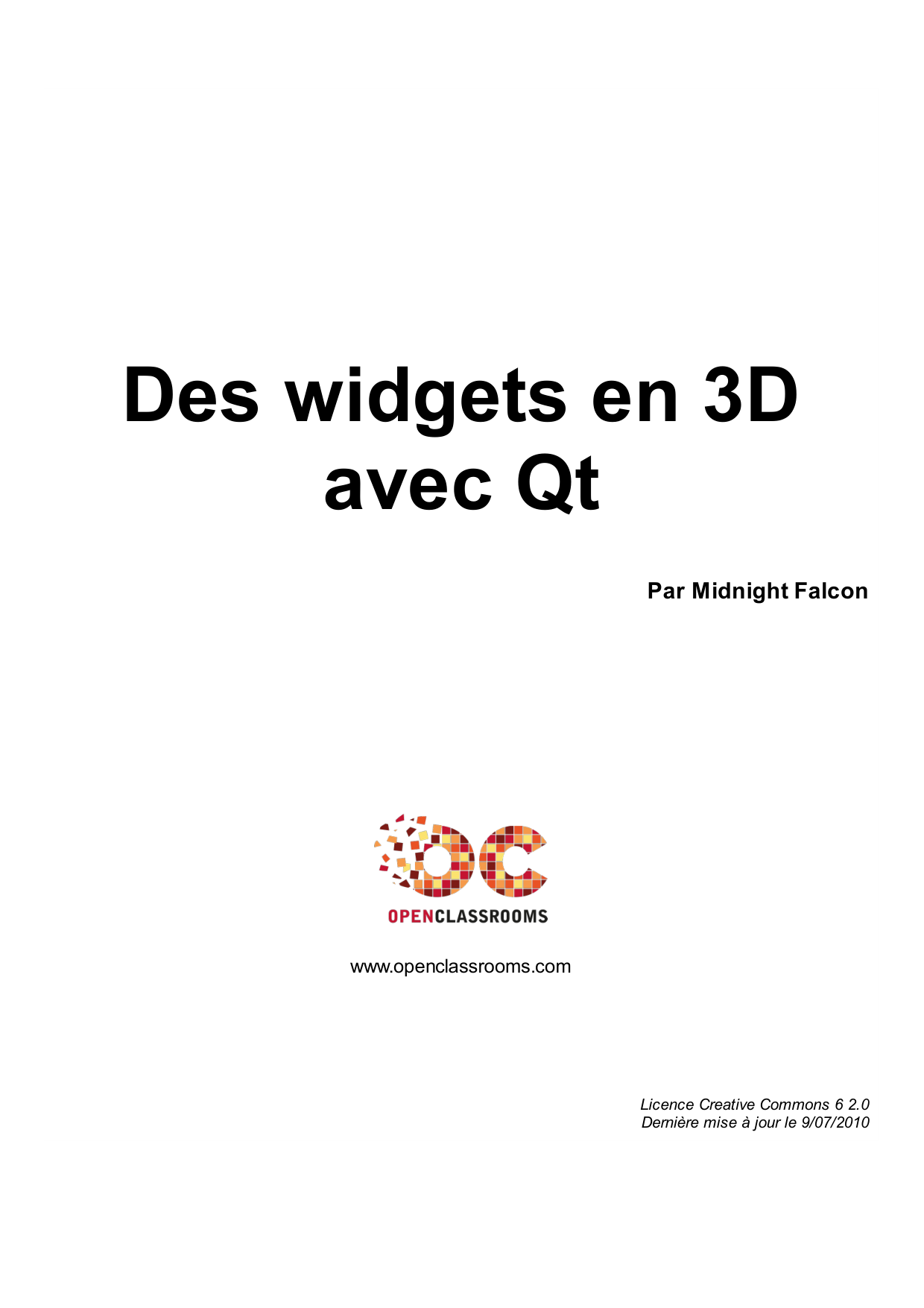 Couverture — Des widgets en 3D avec Qt