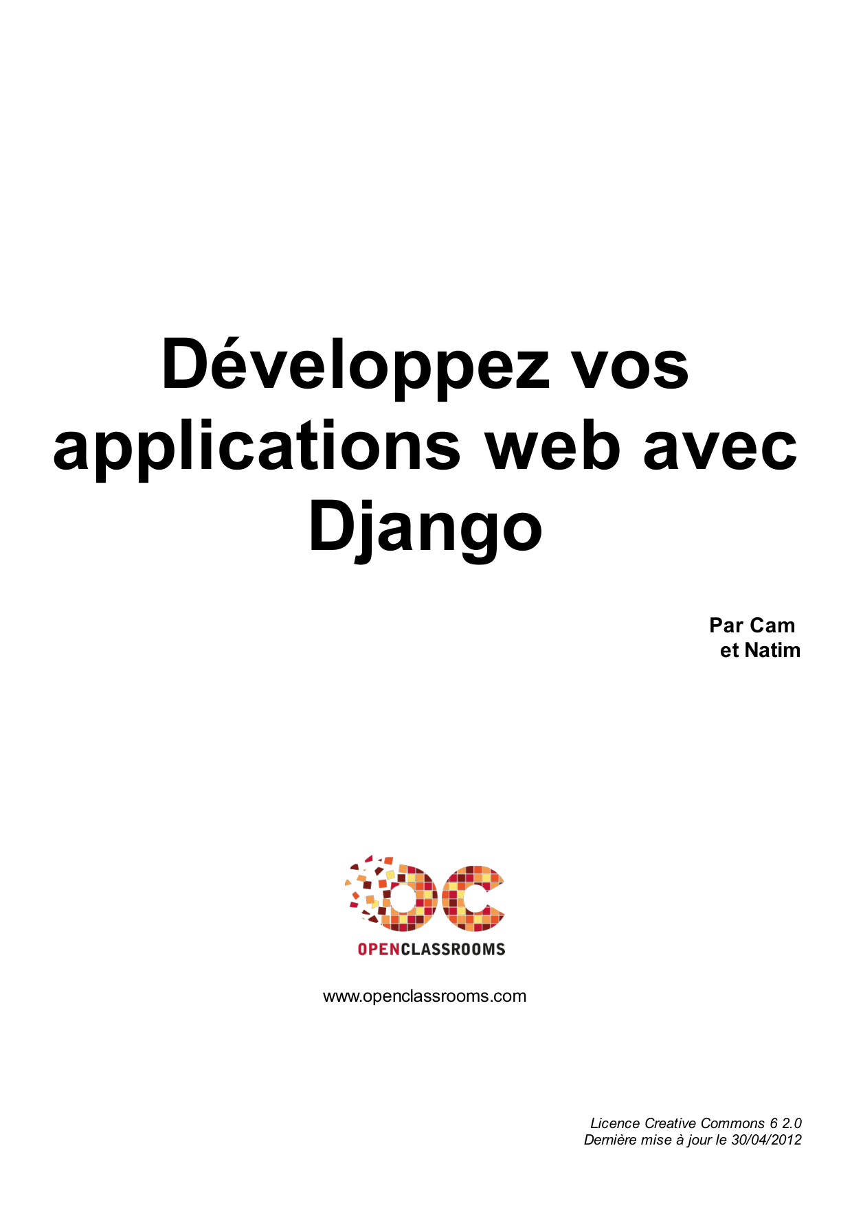 Couverture — Développez vos applications web avec Django