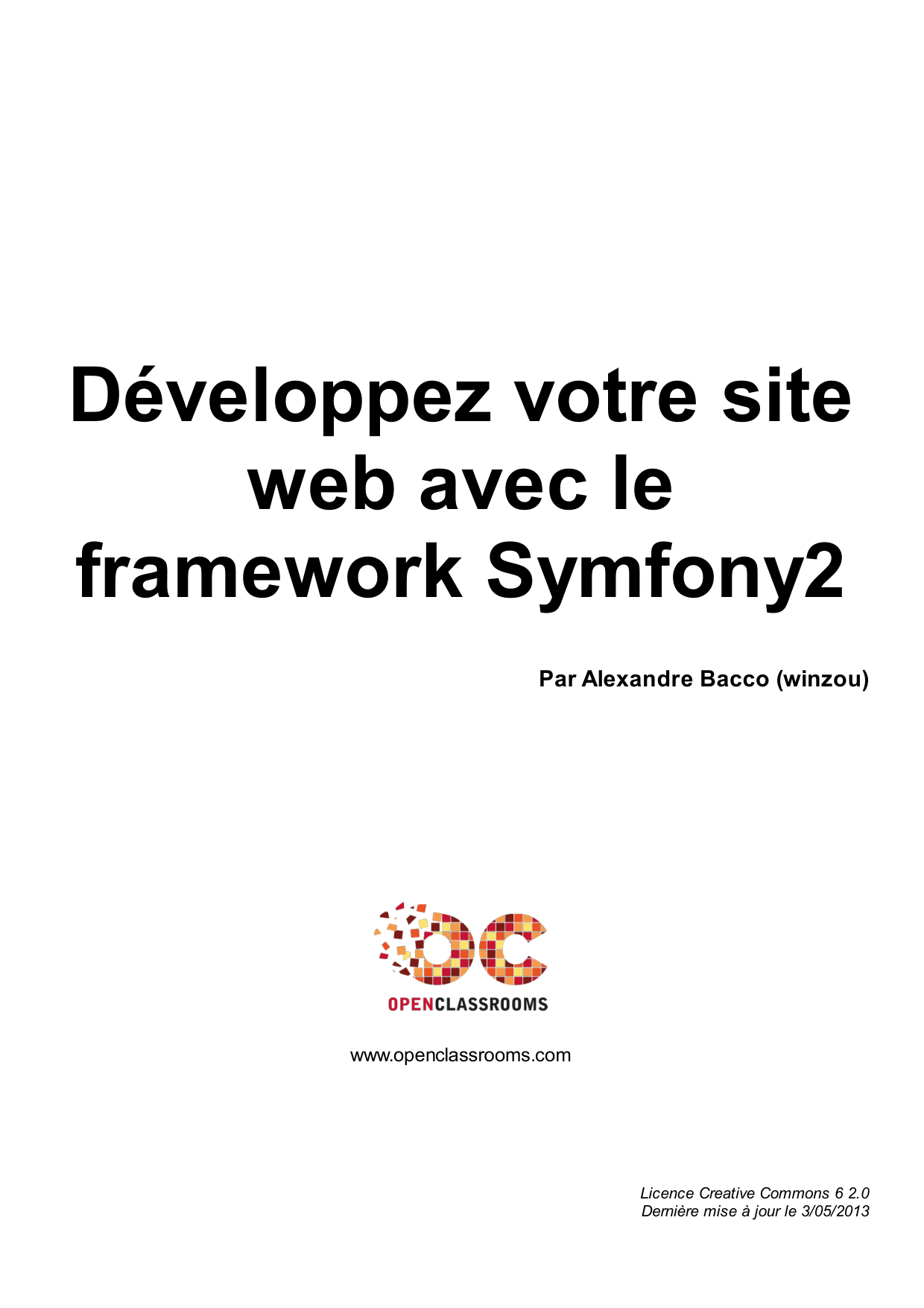 Couverture — Développez votre site web avec le framework Symfony2