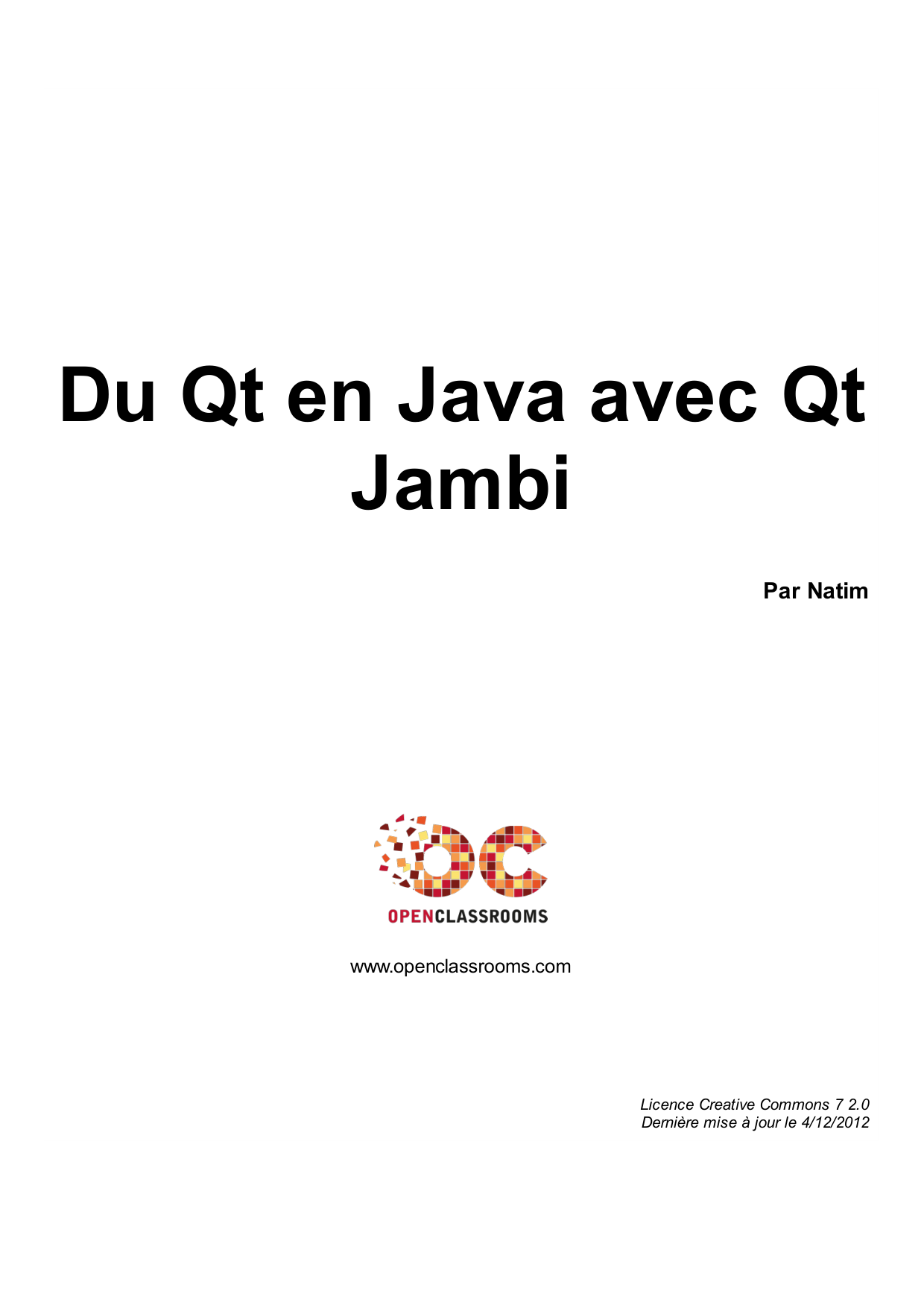 Couverture — Du Qt en Java avec Qt Jambi