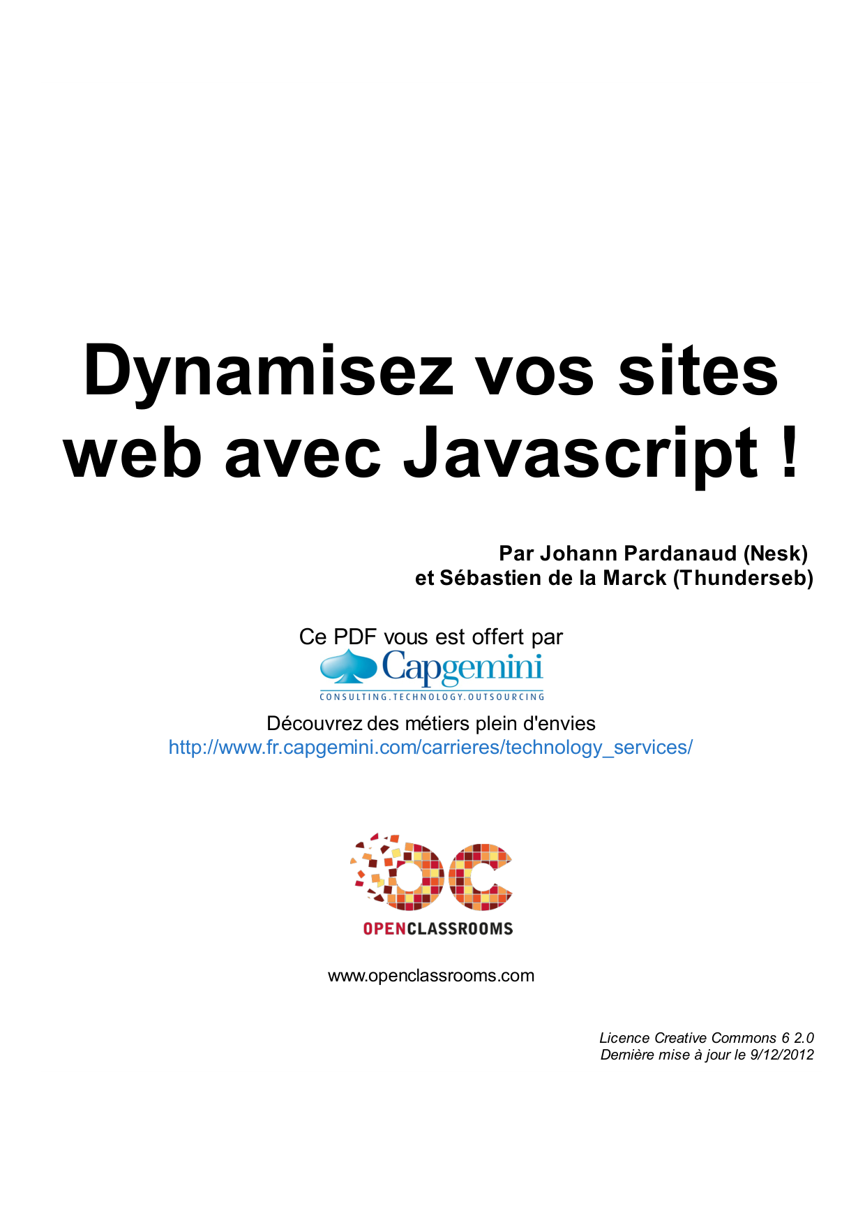 Couverture — Dynamisez vos sites web avec Javascript !