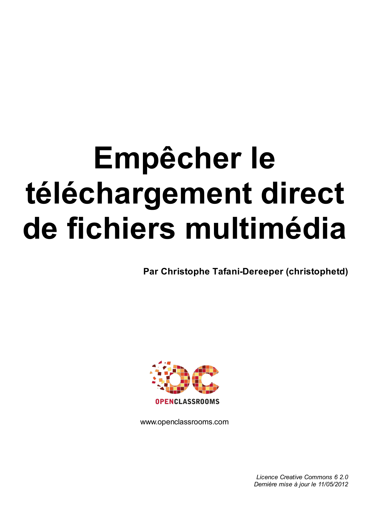Couverture — Empêcher le téléchargement direct de fichiers multimédia