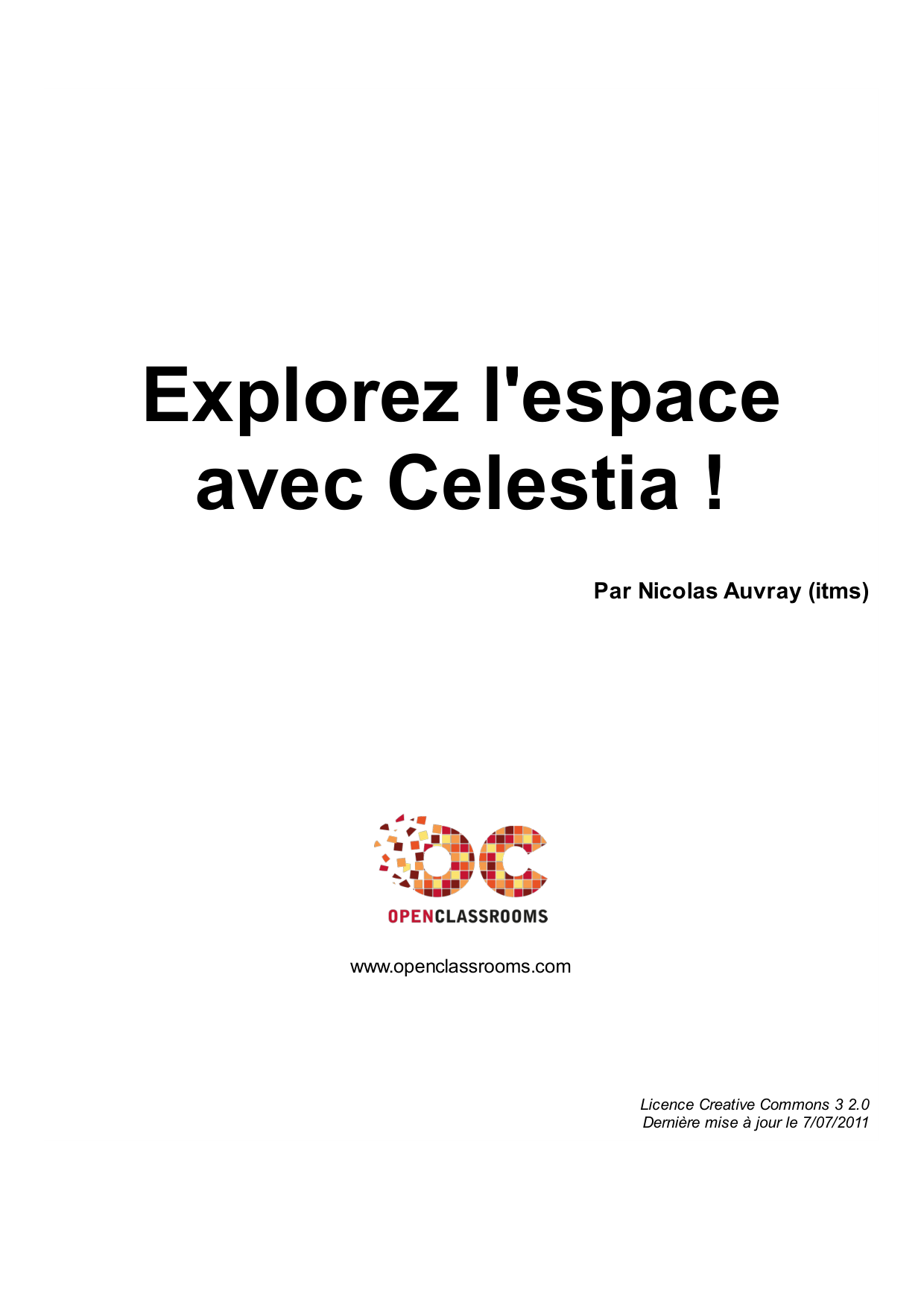 Couverture — Explorez l'espace avec Celestia !