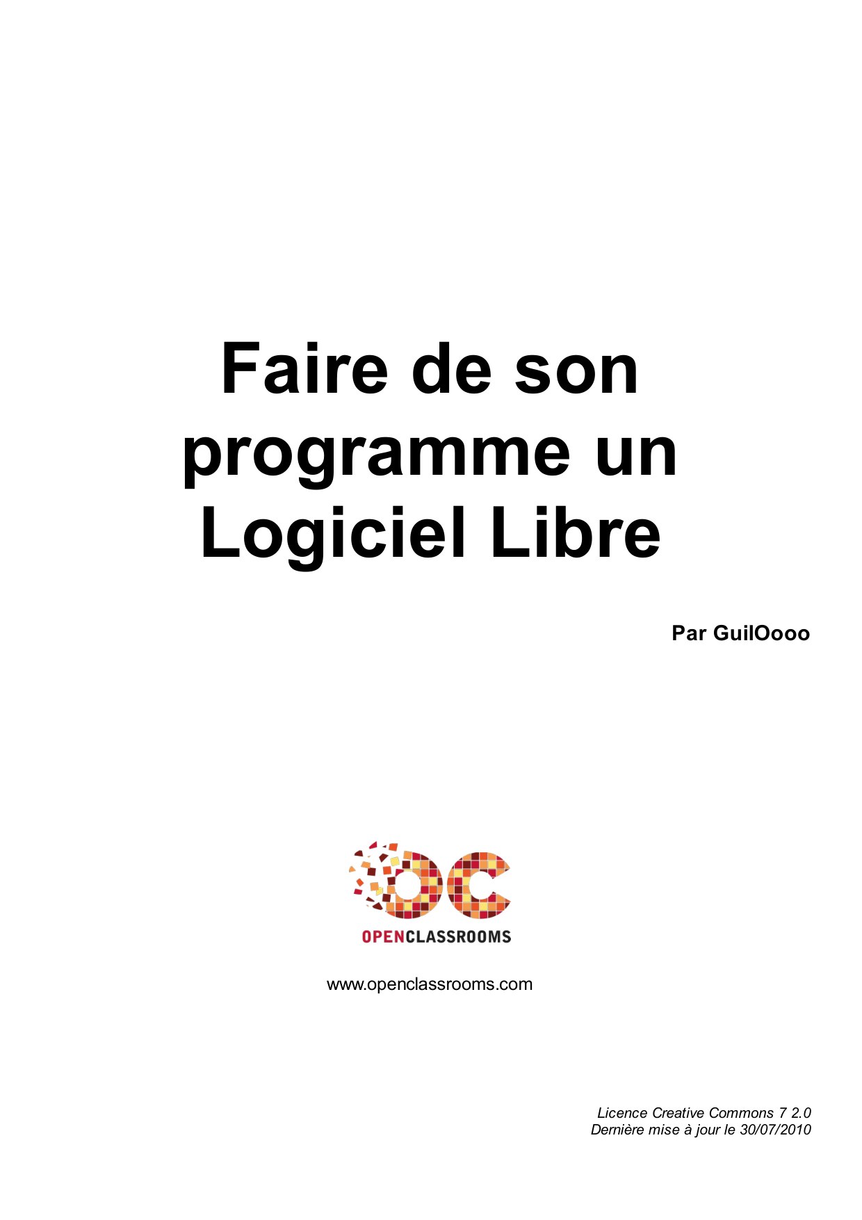 Couverture — Faire de son programme un Logiciel Libre