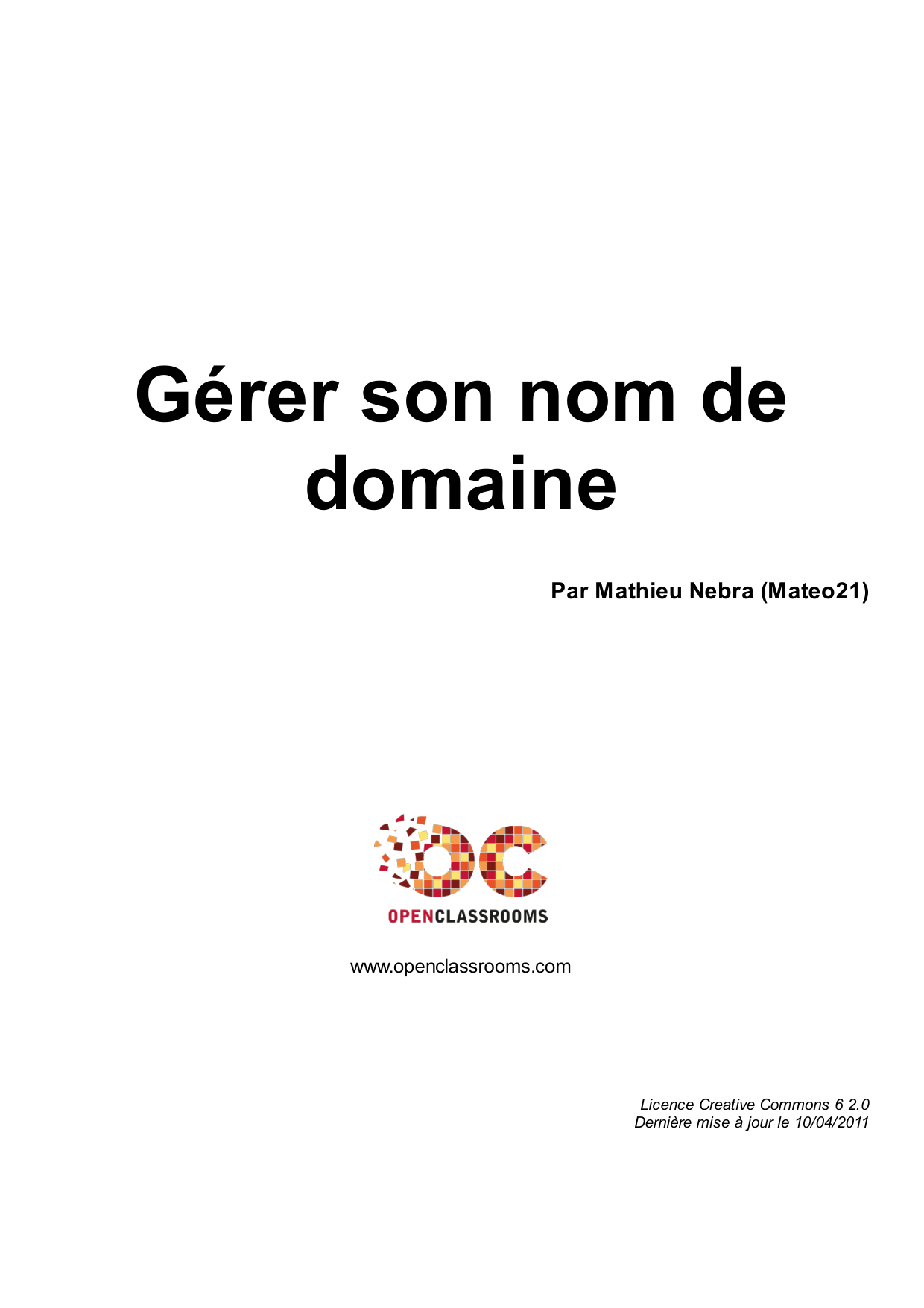Couverture — Gérer son nom de domaine