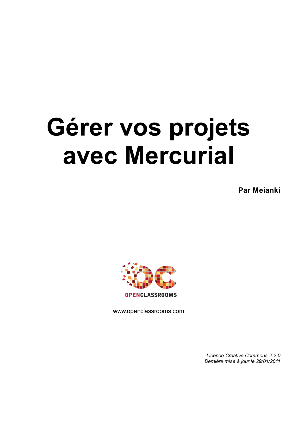 Couverture — Gérer vos projets avec Mercurial