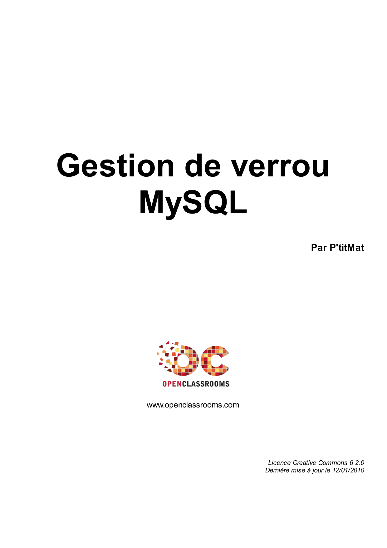 Couverture — Gestion de verrou MySQL