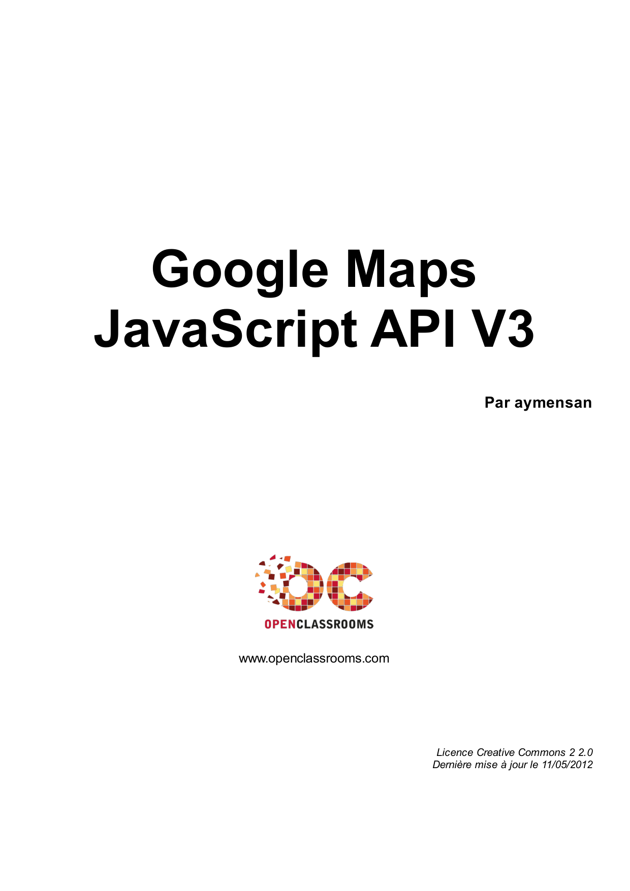 Couverture — Google Maps JavaScript API V3