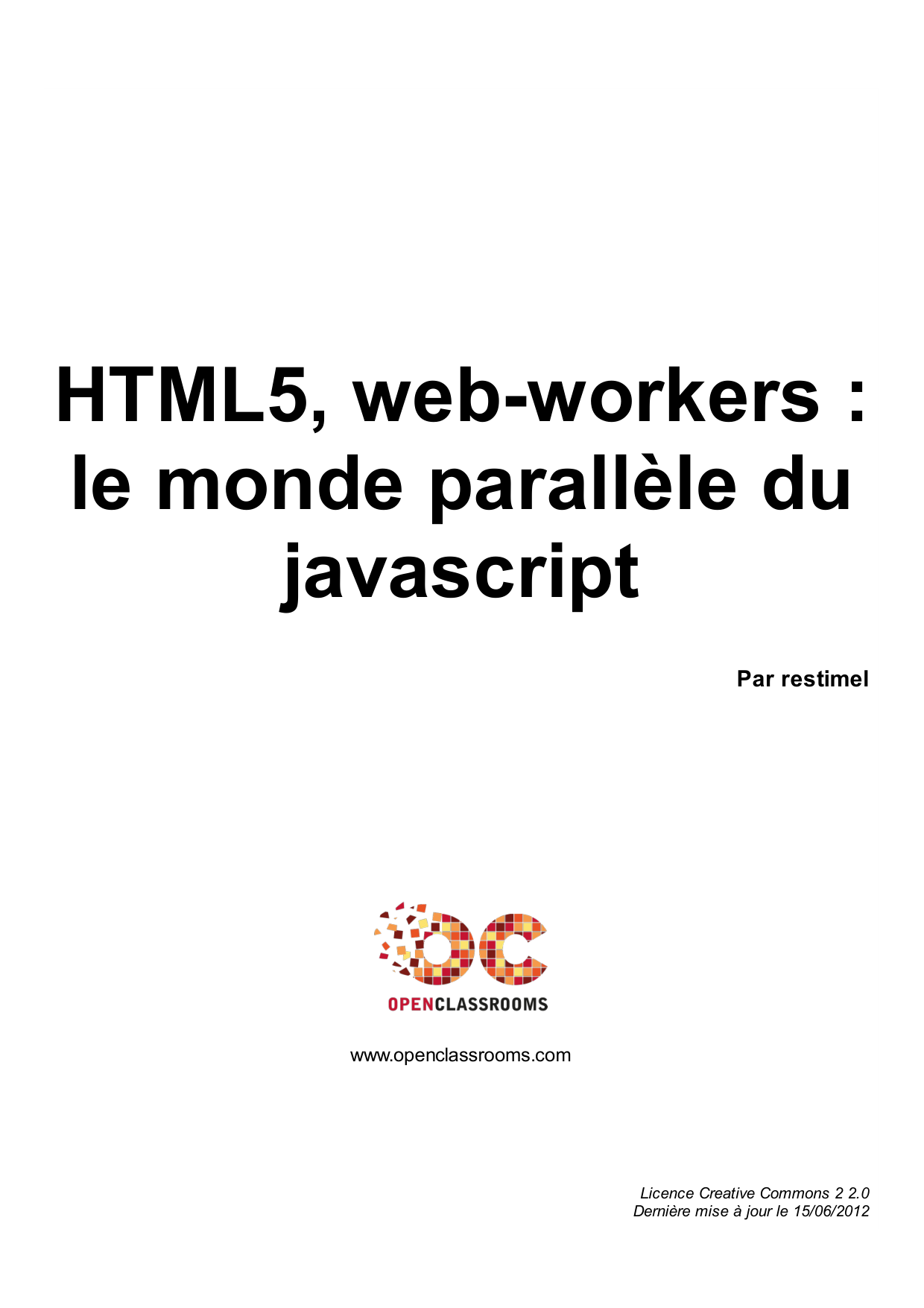 Couverture — HTML5, web-workers : le monde parallèle du javascript