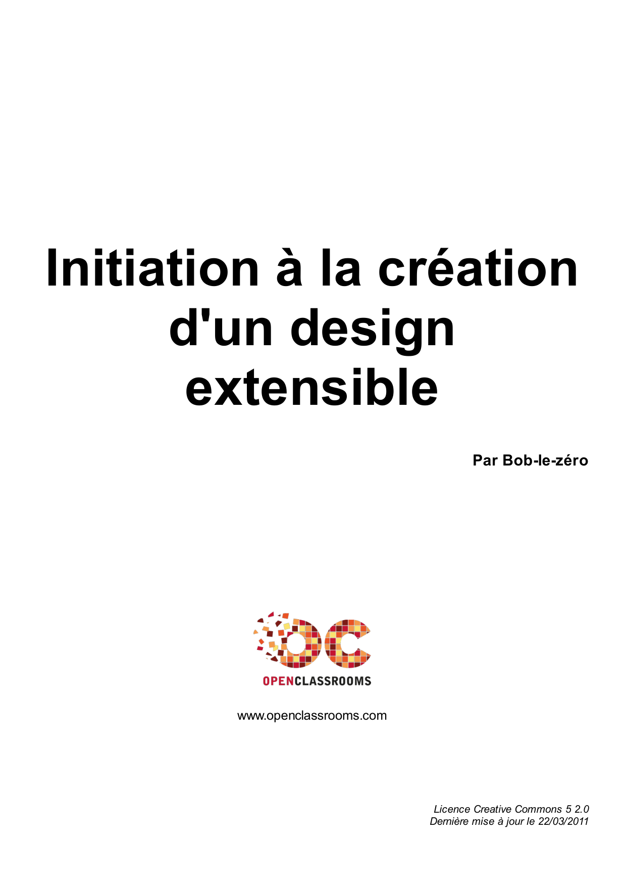 Couverture — Initiation à la création d'un design extensible