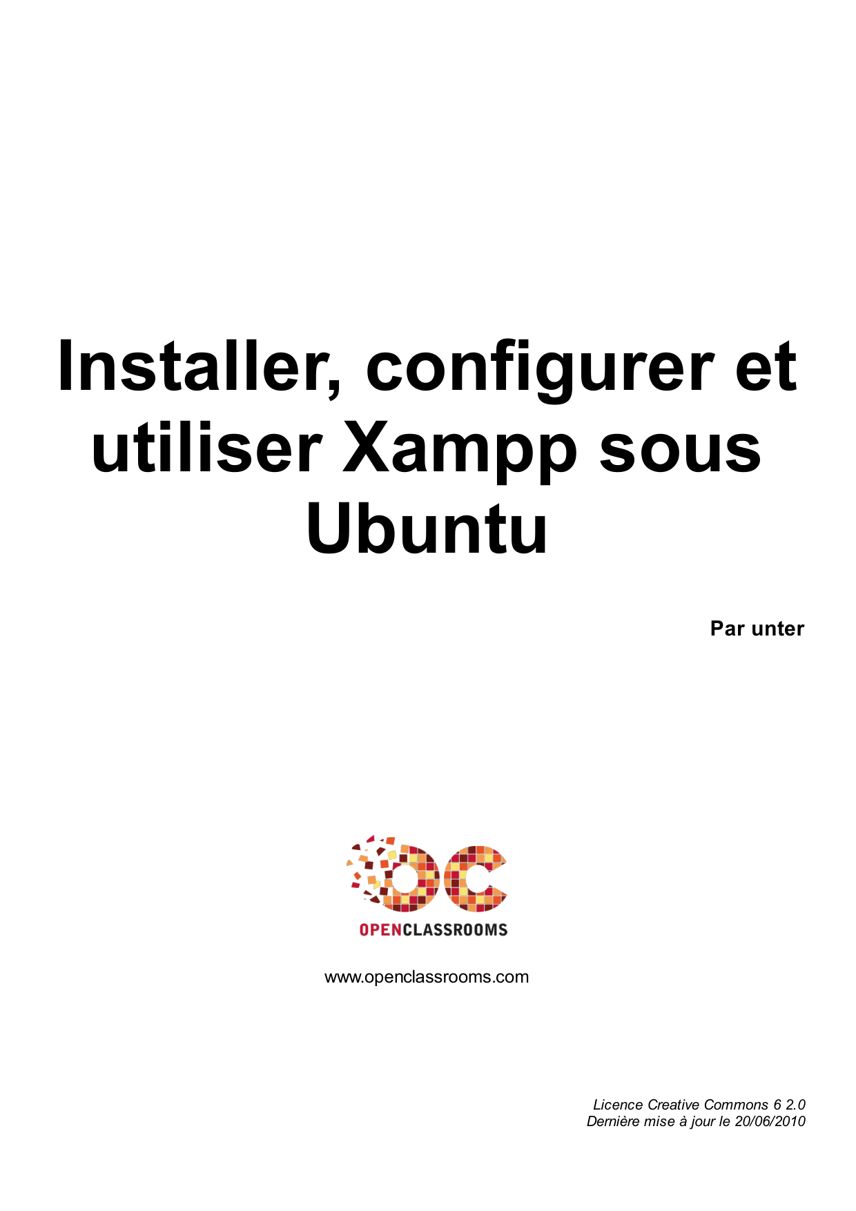 Couverture — Installer, configurer et utiliser Xampp sous Ubuntu